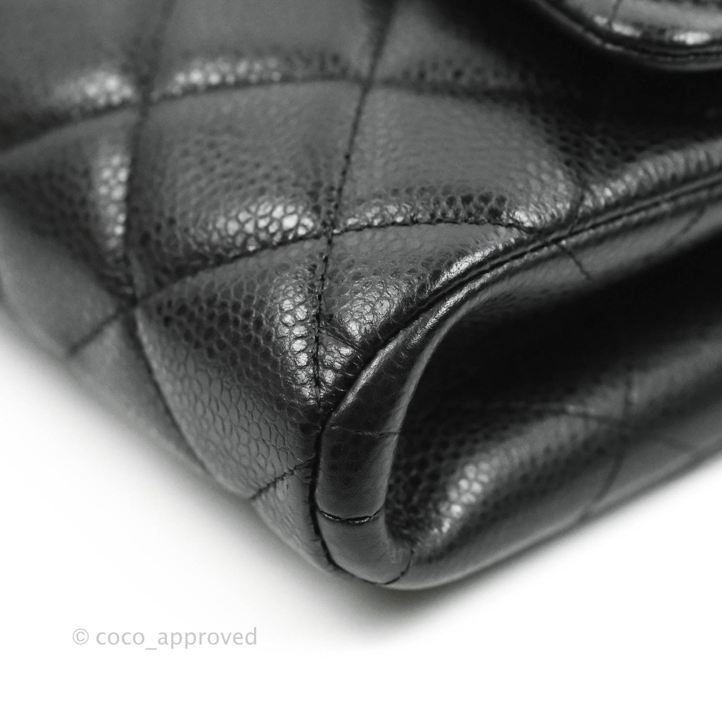 Chanel Quilted Clutch with Chain Caviar Black Silver Hardware