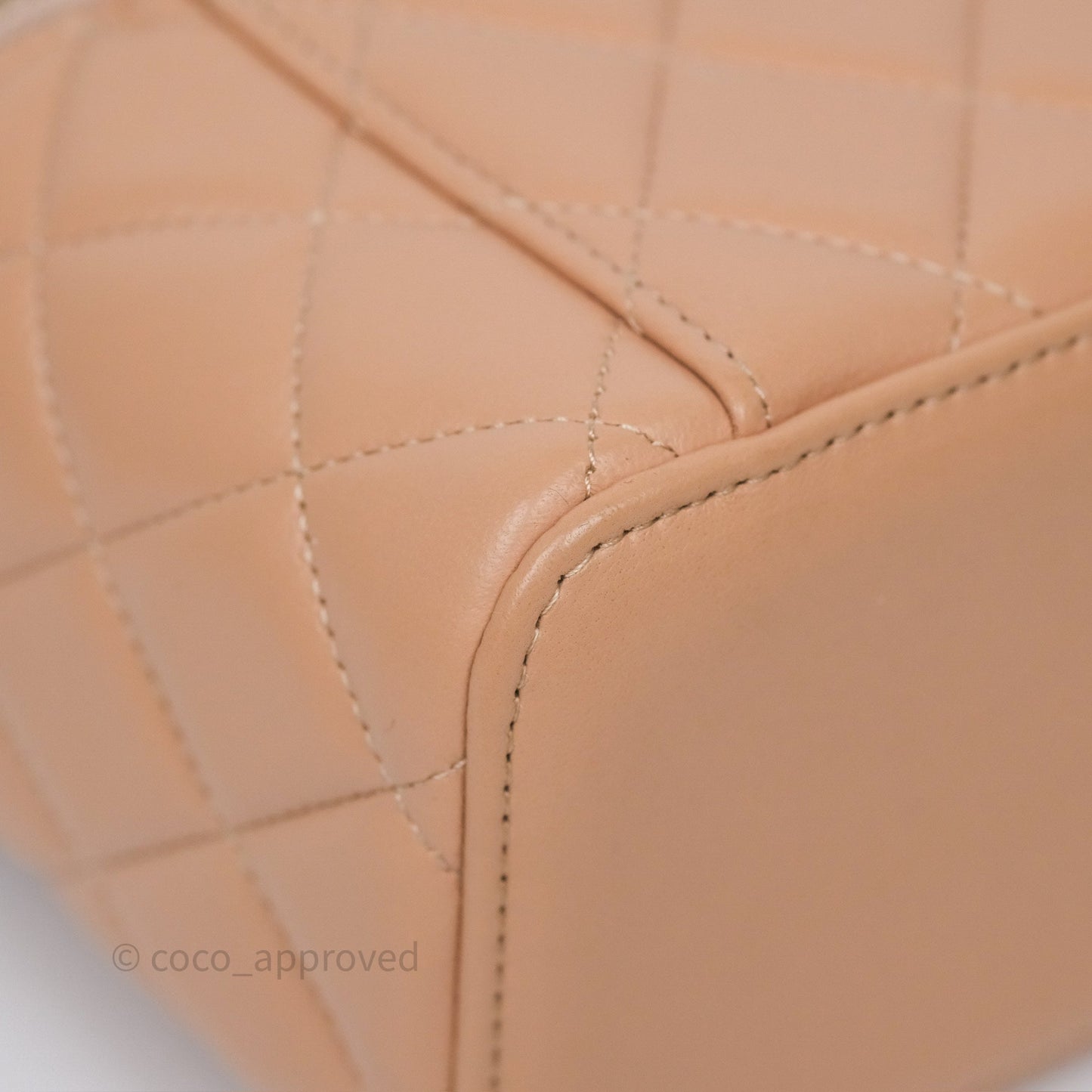 Chanel Top Handle Vanity with Chain Beige Lambskin Aged Gold Hardware