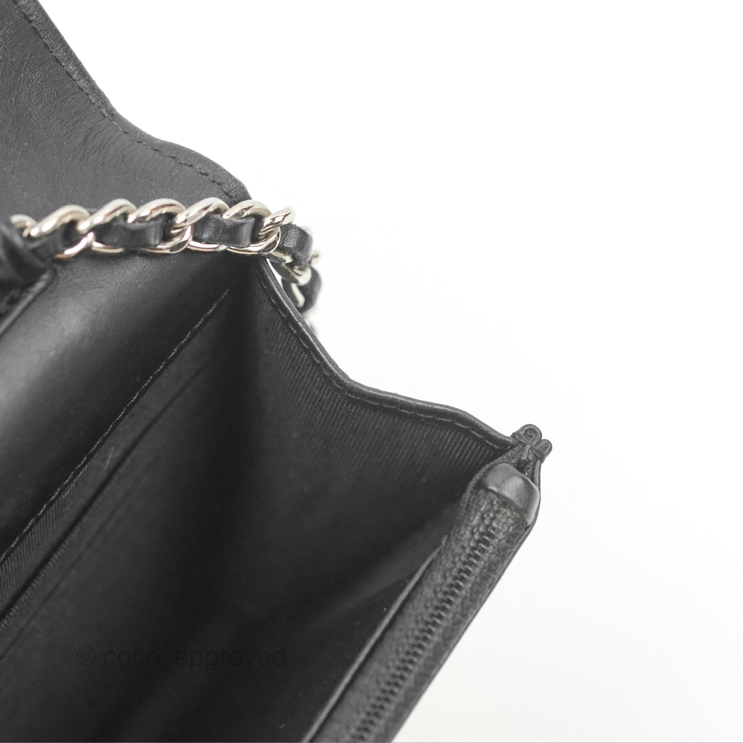 Chanel Wallet on Chain Yellow Black Striped Patent Silver Hardware