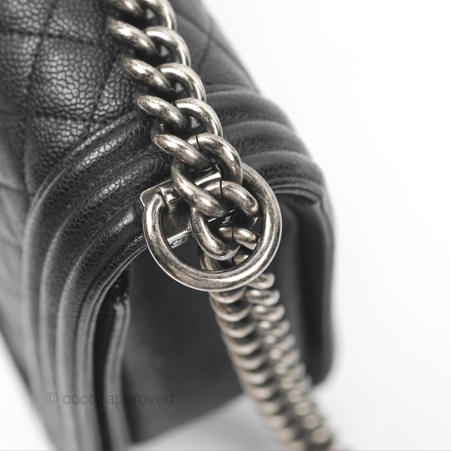 Chanel Quilted New Medium Boy Black Caviar Ruthenium Hardware