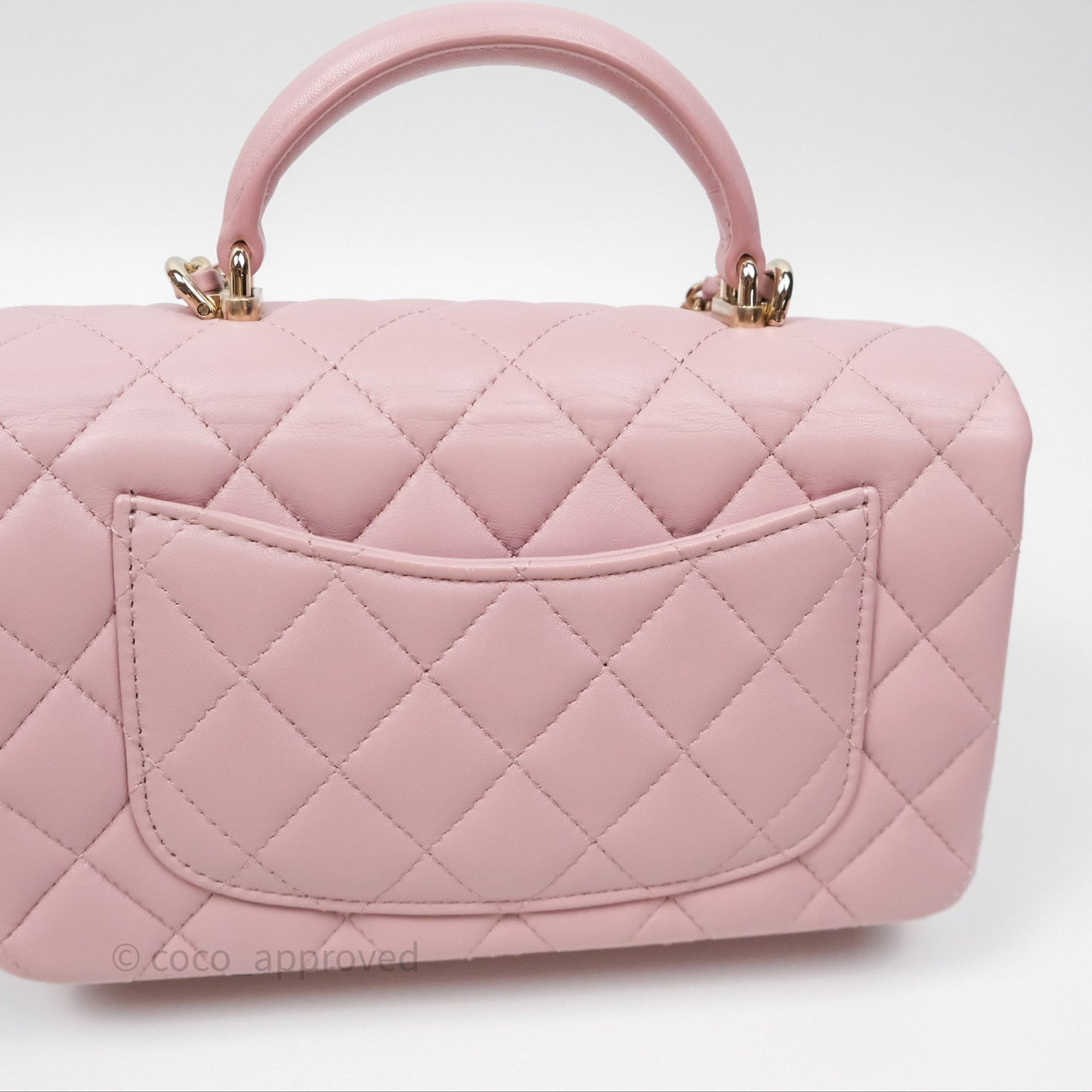 Chanel Top Handle Mini Rectangular Flap Lilac Pink Lambskin Gold Hardware