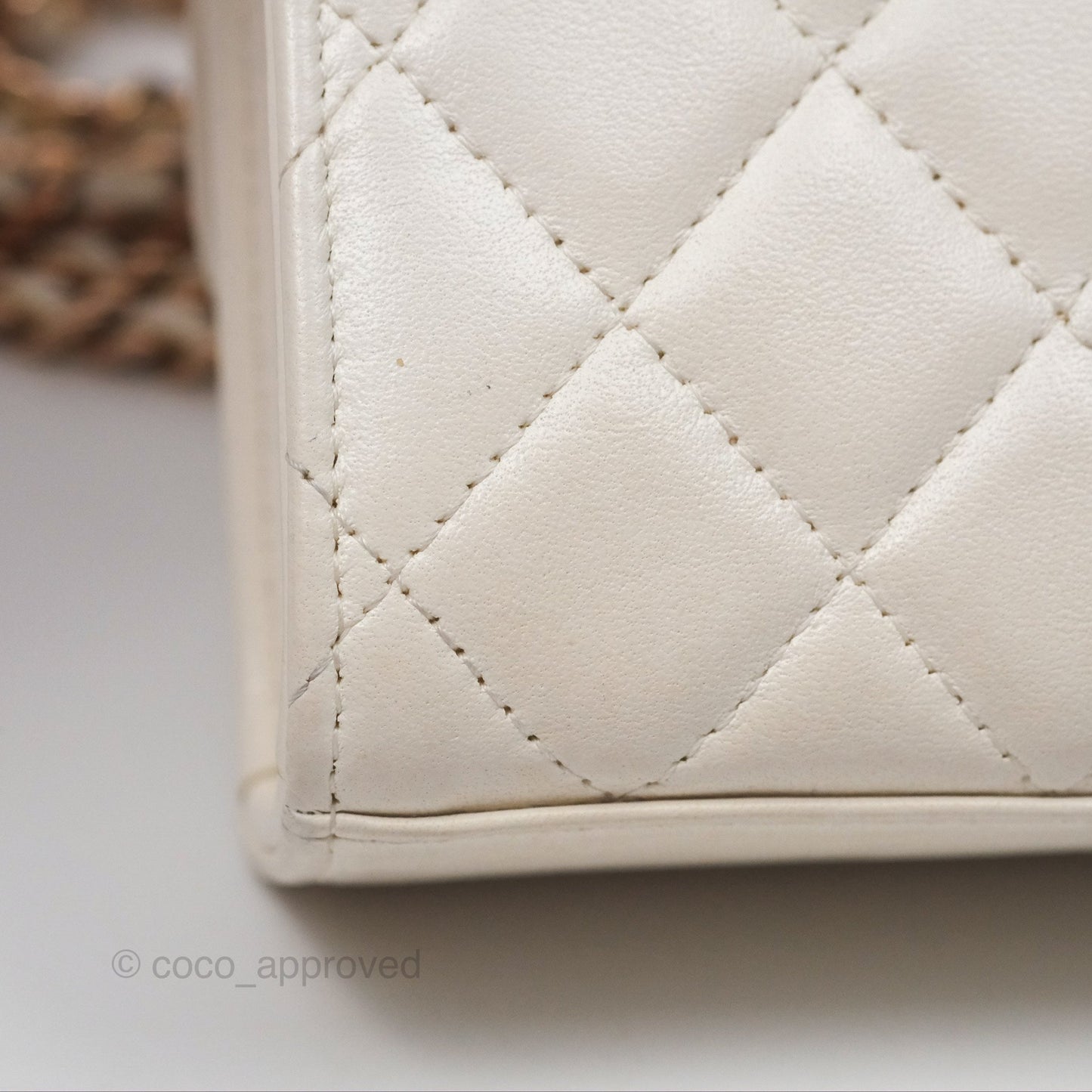 Chanel Mini Quilted Trendy CC Clutch With Chain White Lambskin Rose Gold Hardware