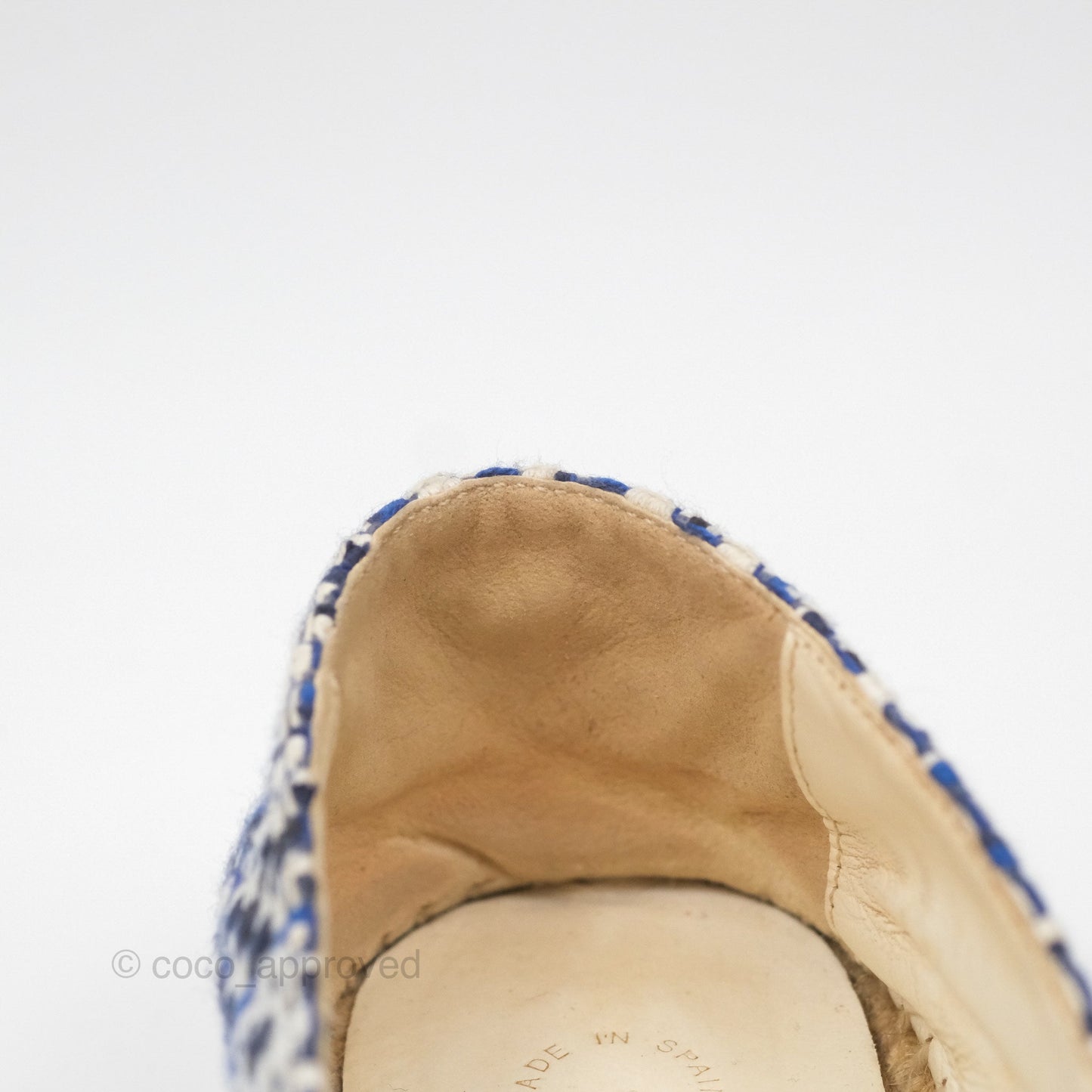 Chanel Espadrille Blue Tweed Size 38