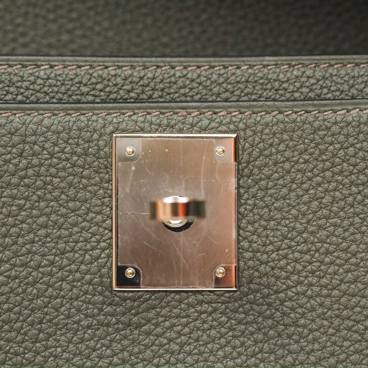 Hermès Kelly Depeches 25 Pouch Vert De Gris Togo