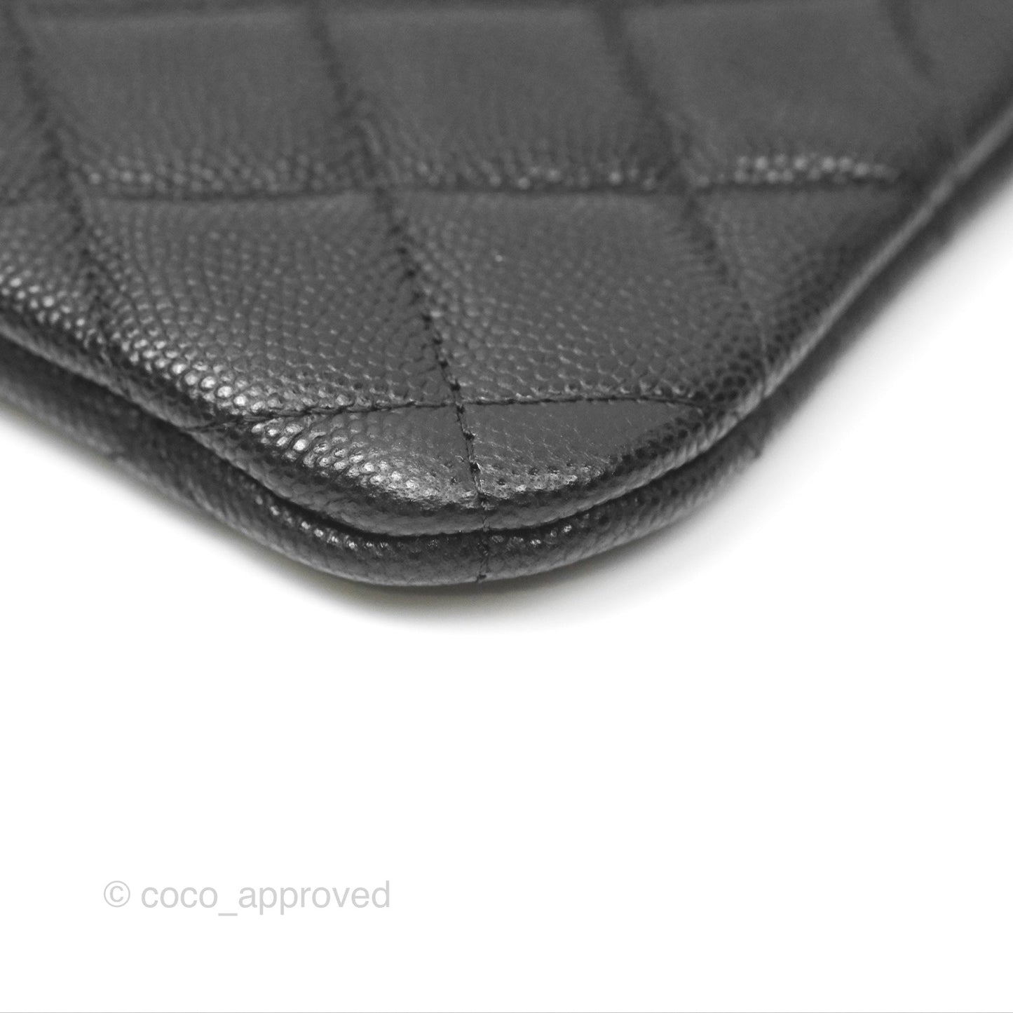 Chanel Mini O Case Quilted Black Caviar Gold Hardware