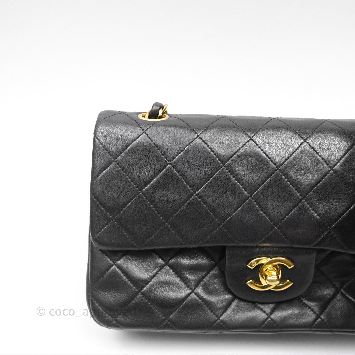 Chanel Classic Vintage Small Flap Black Lambskin 24K Gold Hardware