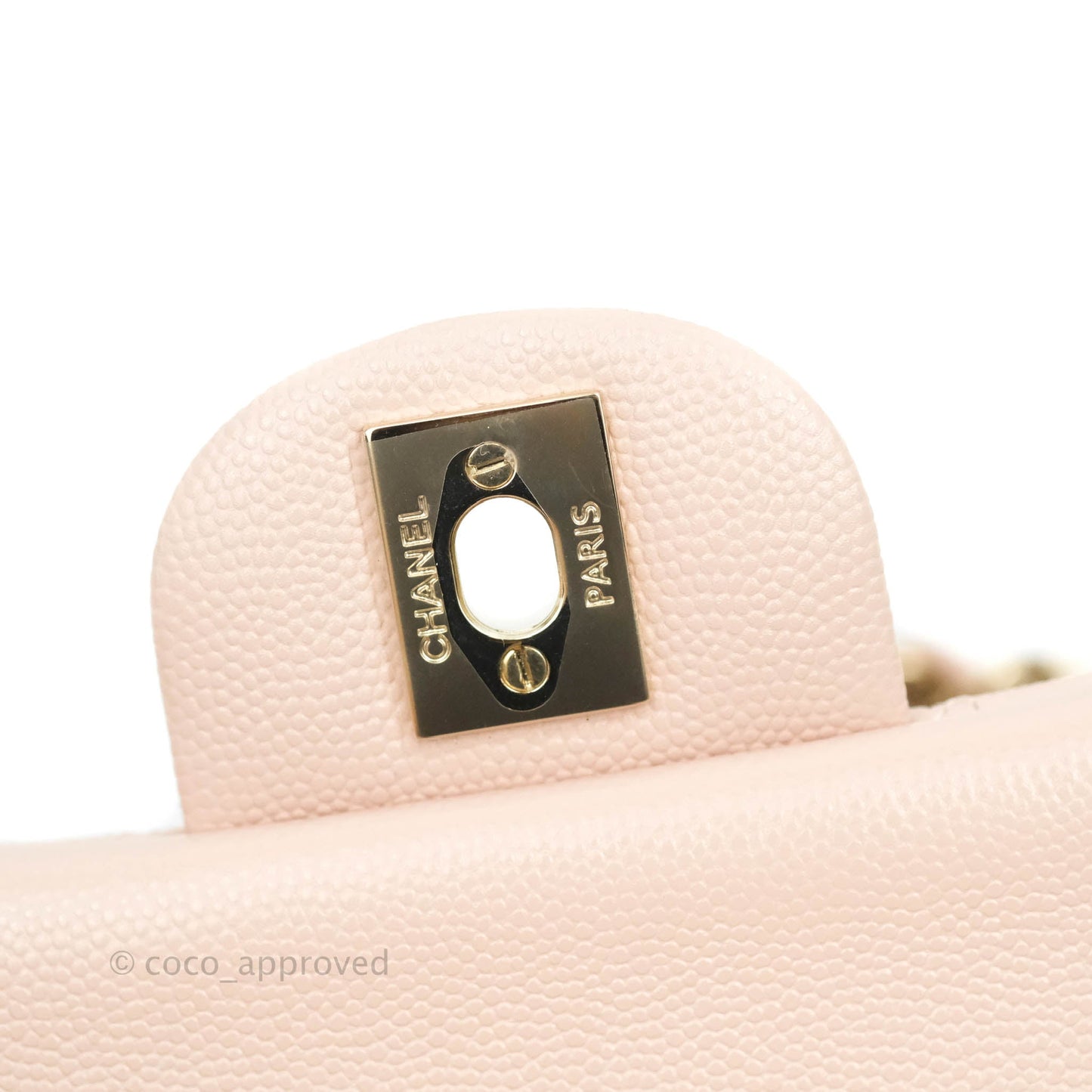 Chanel Classic Small S/M Flap Rose Clair Pink Caviar Gold Hardware 21C