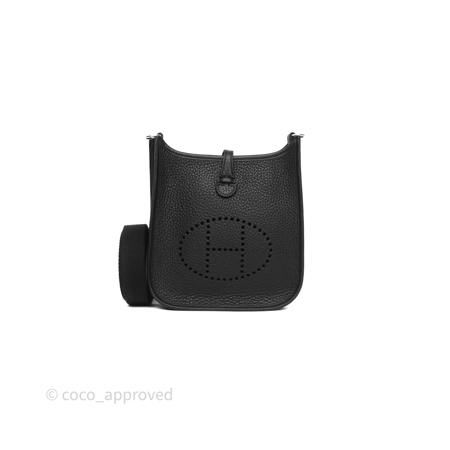 Hermès Mini Evelyne 16 Black Noir 89 Clemence Palladium Hardware
