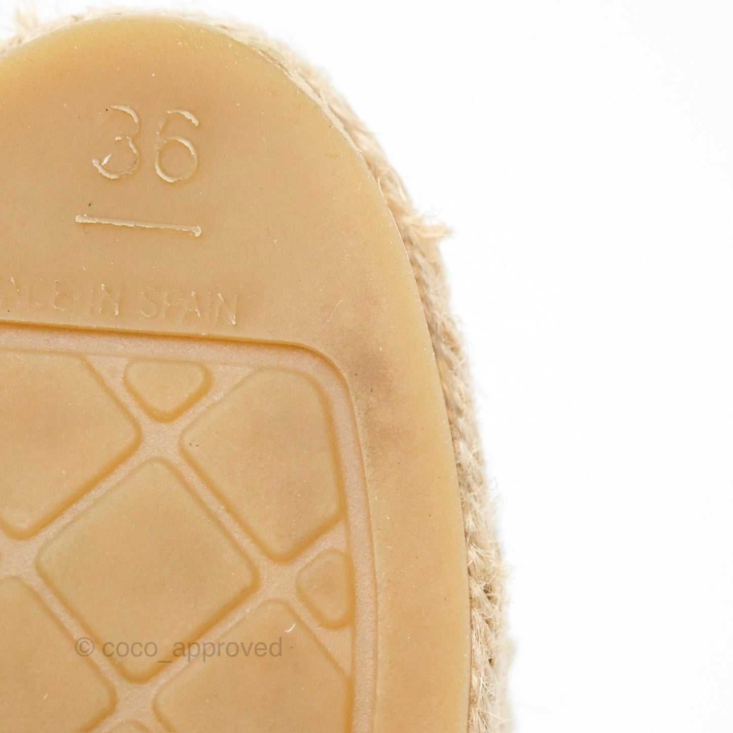 Chanel Espadrille Yellow Gold Tweed Size 36
