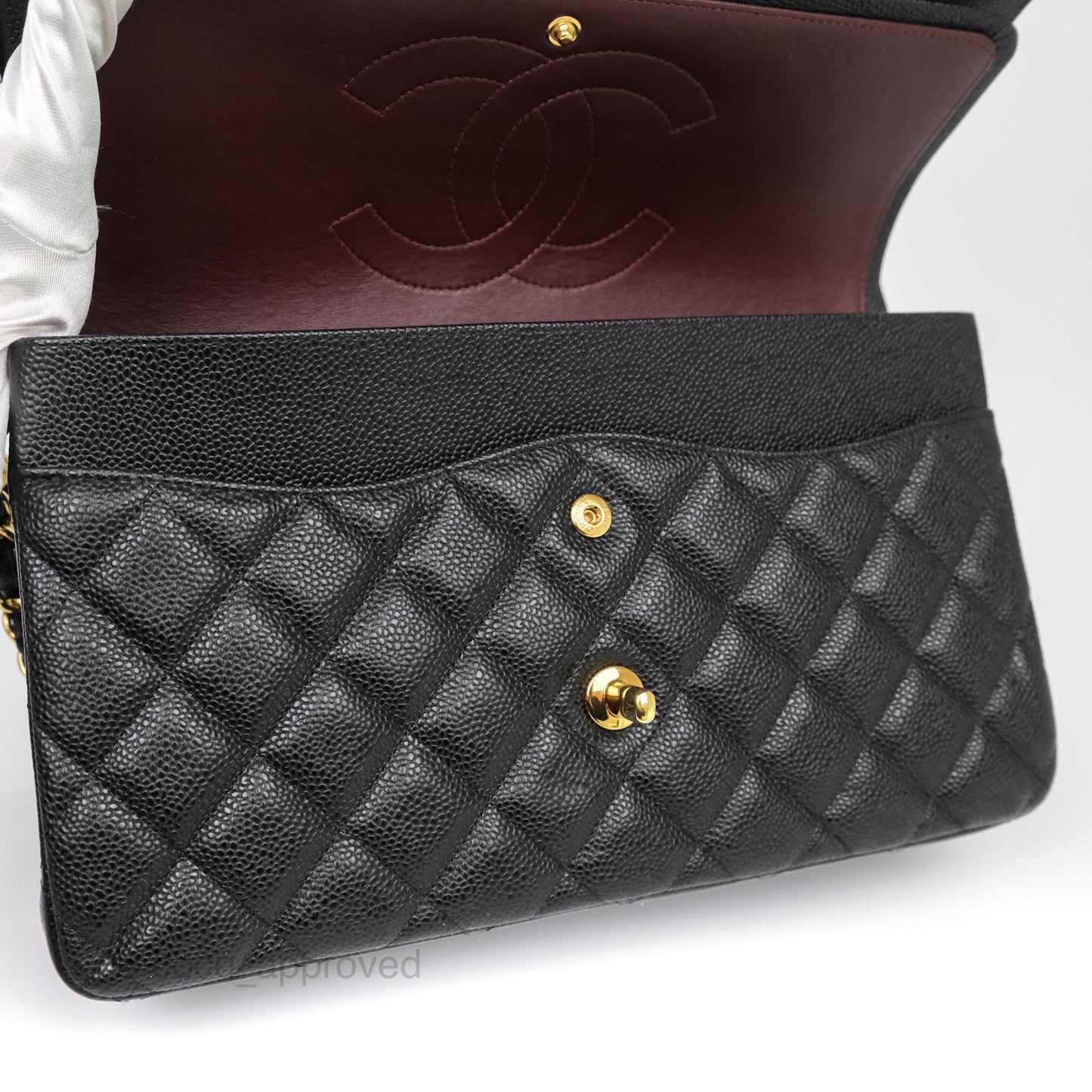 Chanel Jumbo Double Flap Black Caviar Gold Hardware⁣⁣