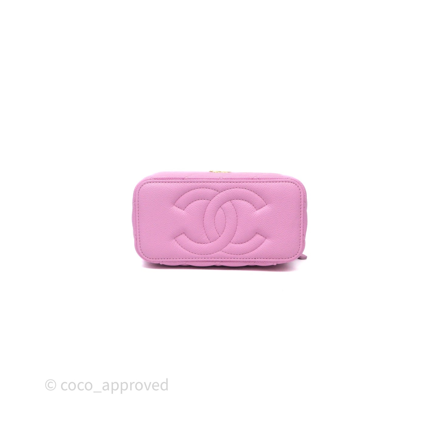 Chanel Vanity with Heart Adjustable Chain Pink Caviar Aged Gold Hardware