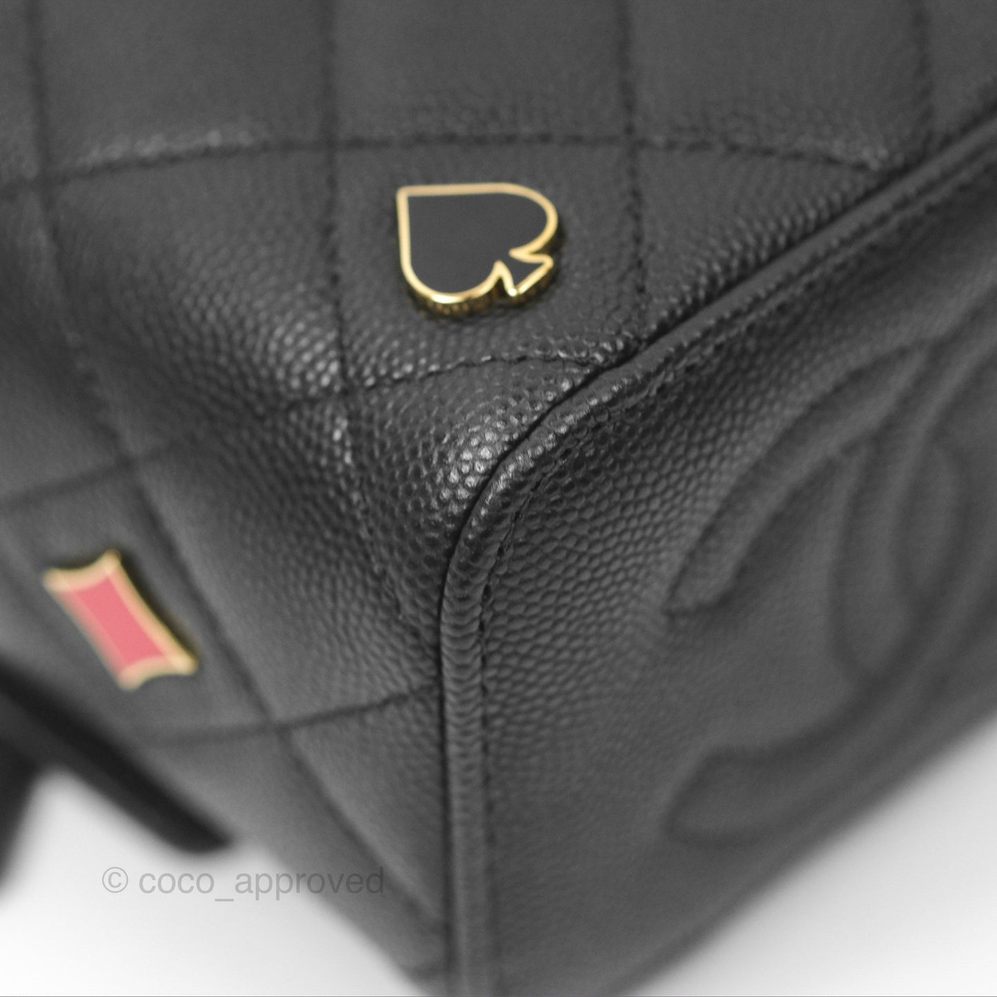 Chanel Mini Poker Vanity With Chain Black Caviar Gold Hardware