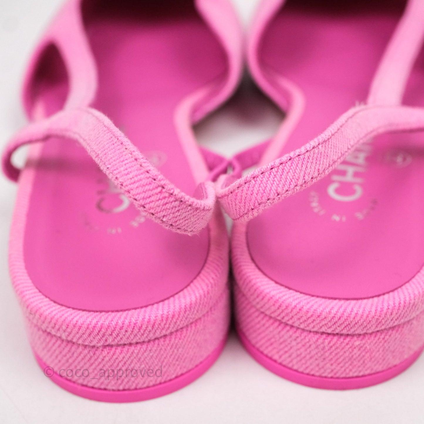 Chanel Classic Slingback Flats Pink Size 38.5