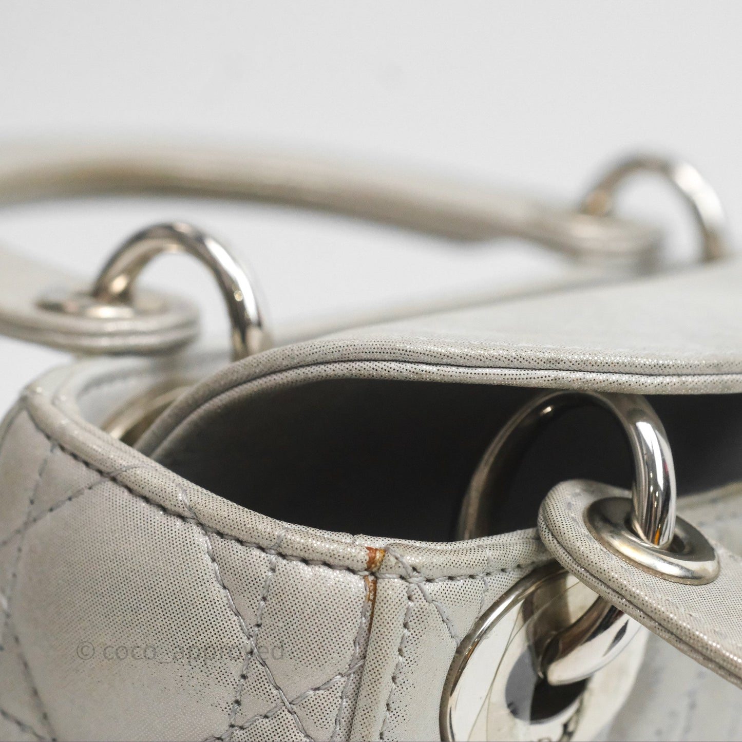 Christian Dior Calfskin Cannage Mini Lady Dior Grey