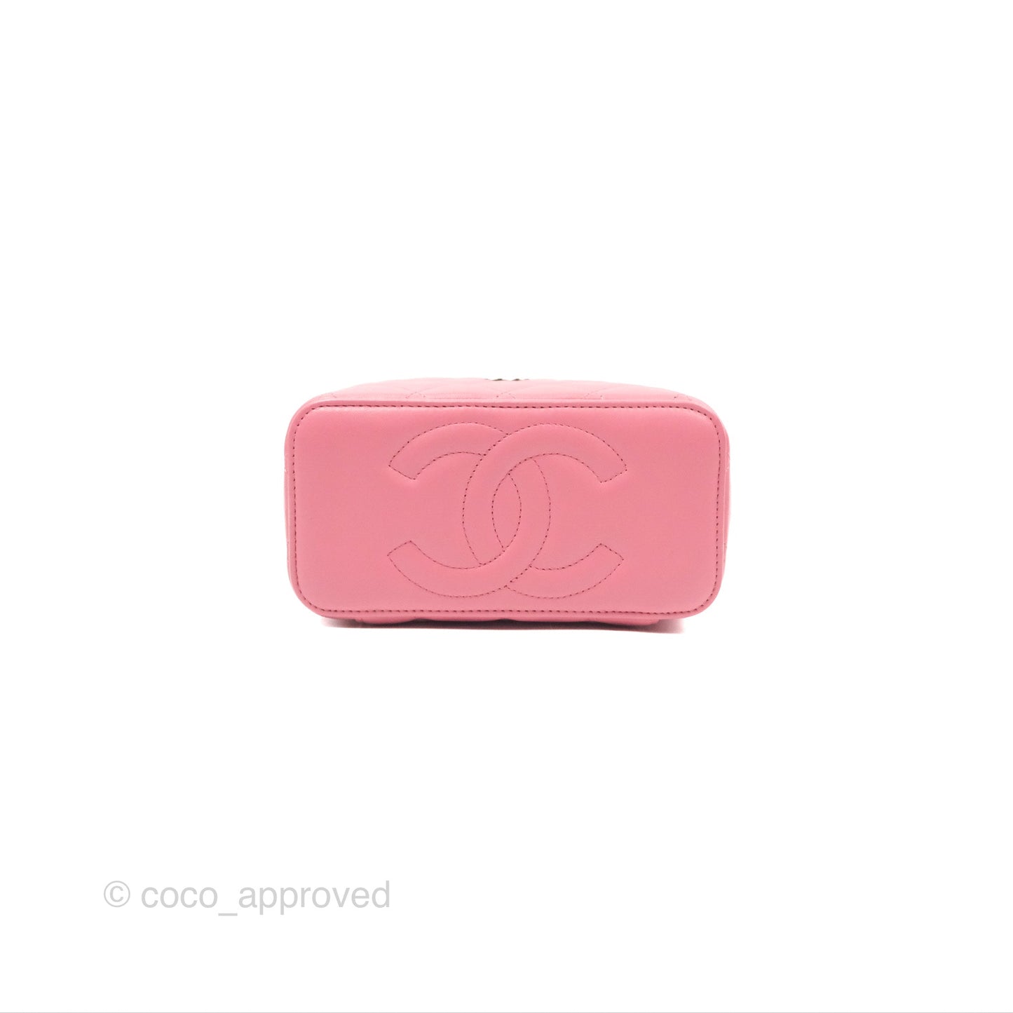Chanel Vanity Rectangular Top Handle Pink Lambskin Gold Hardware