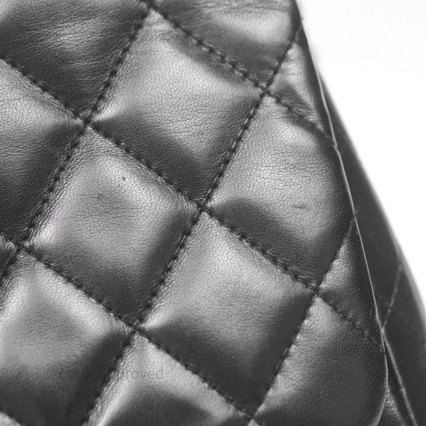 Chanel Jumbo Single Flap Black Lambskin Silver Hardware
