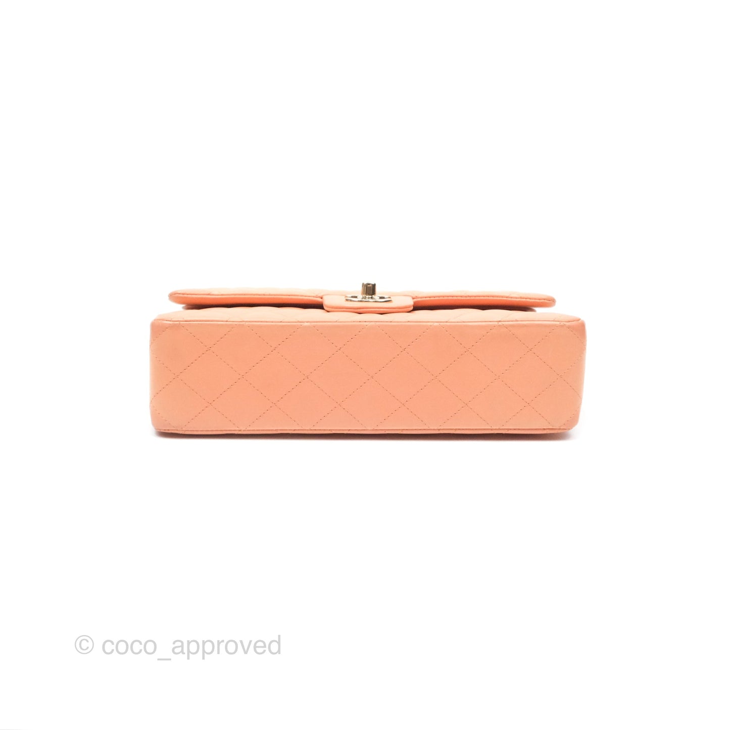 Chanel Classic M/L Medium Flap Quilted Peach Lambskin Gold Hardware