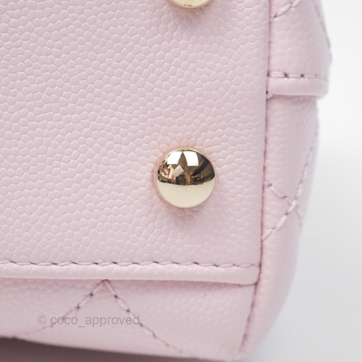 Chanel Mini Coco Handle Quilted Light Pink Caviar Gold Hardware