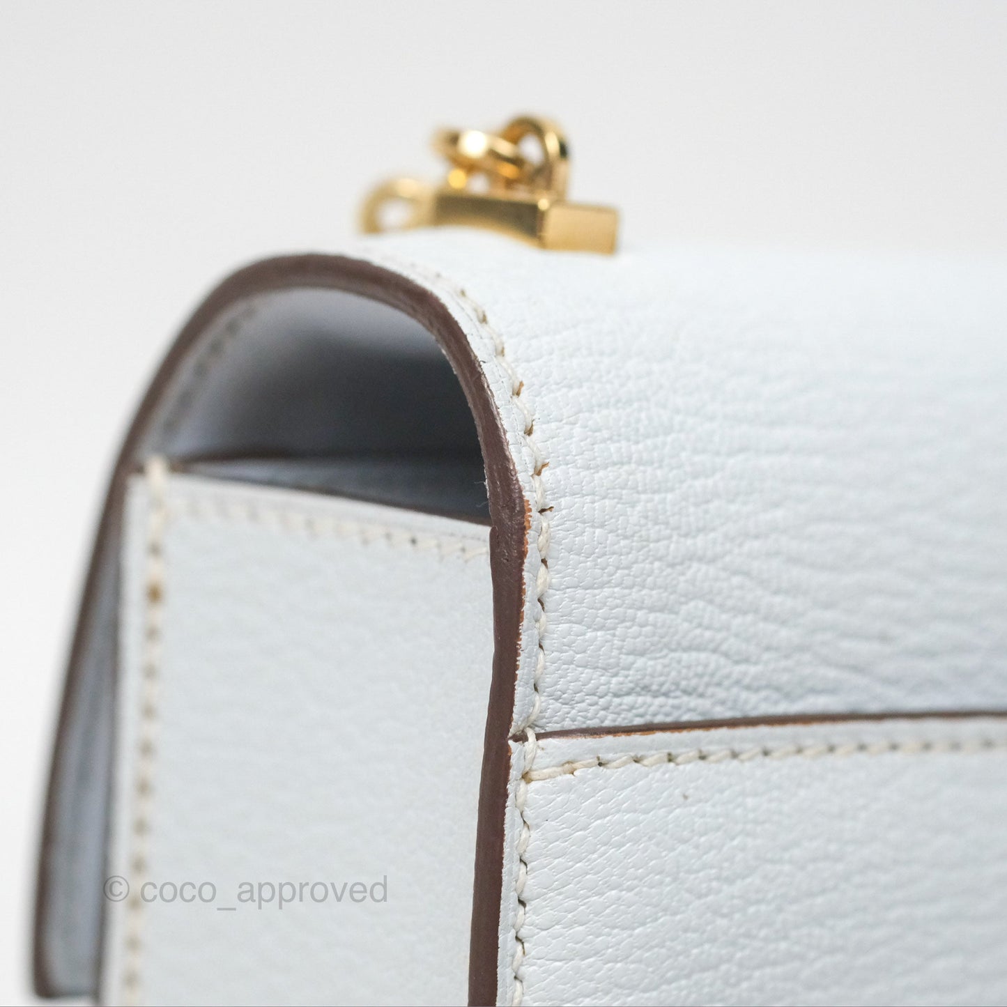 Hermes Mini Verrou Bleu Brume Chèvre Mysore Gold Hardware