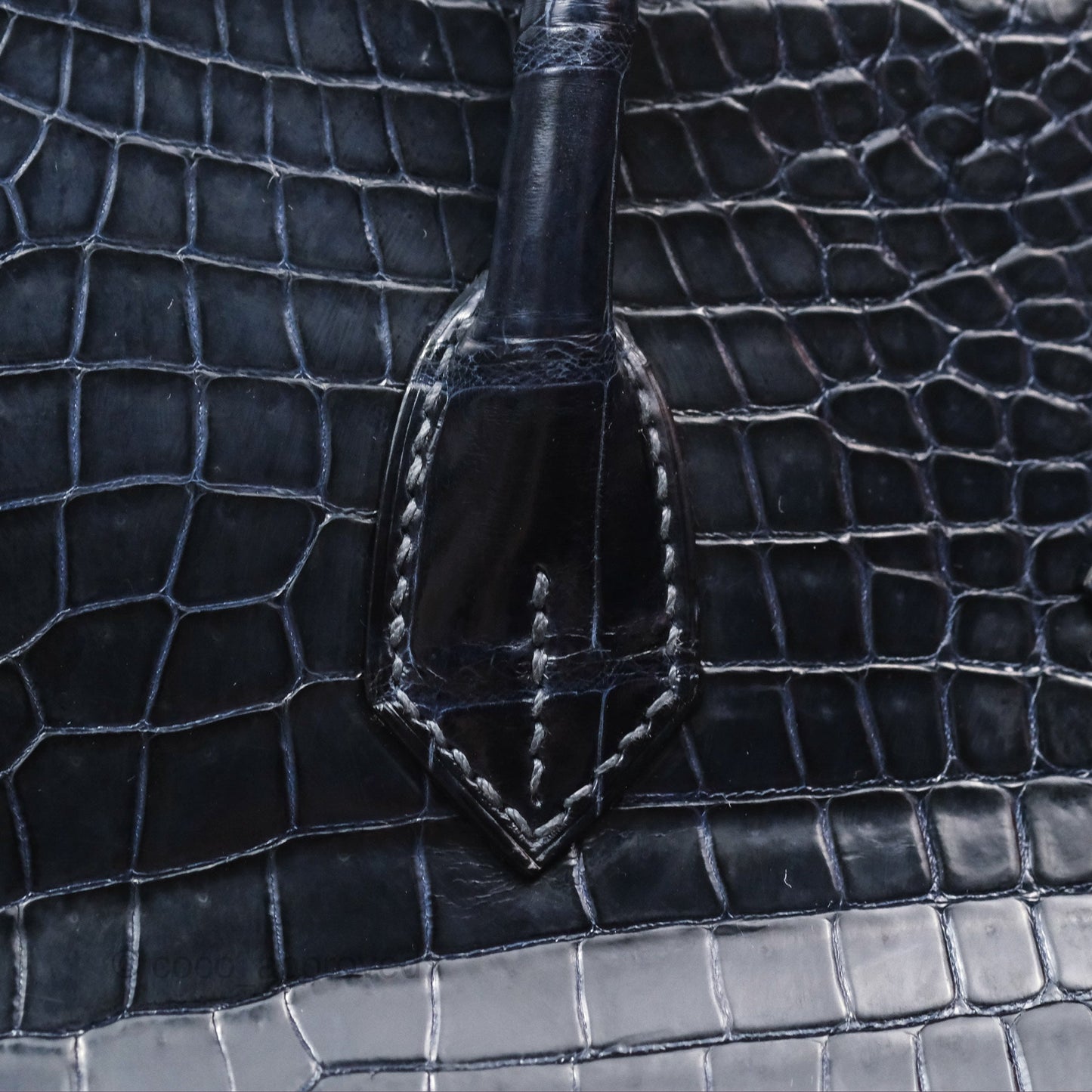 Hermès Birkin 35 Porosus Marine 78 Palladium Hardware
