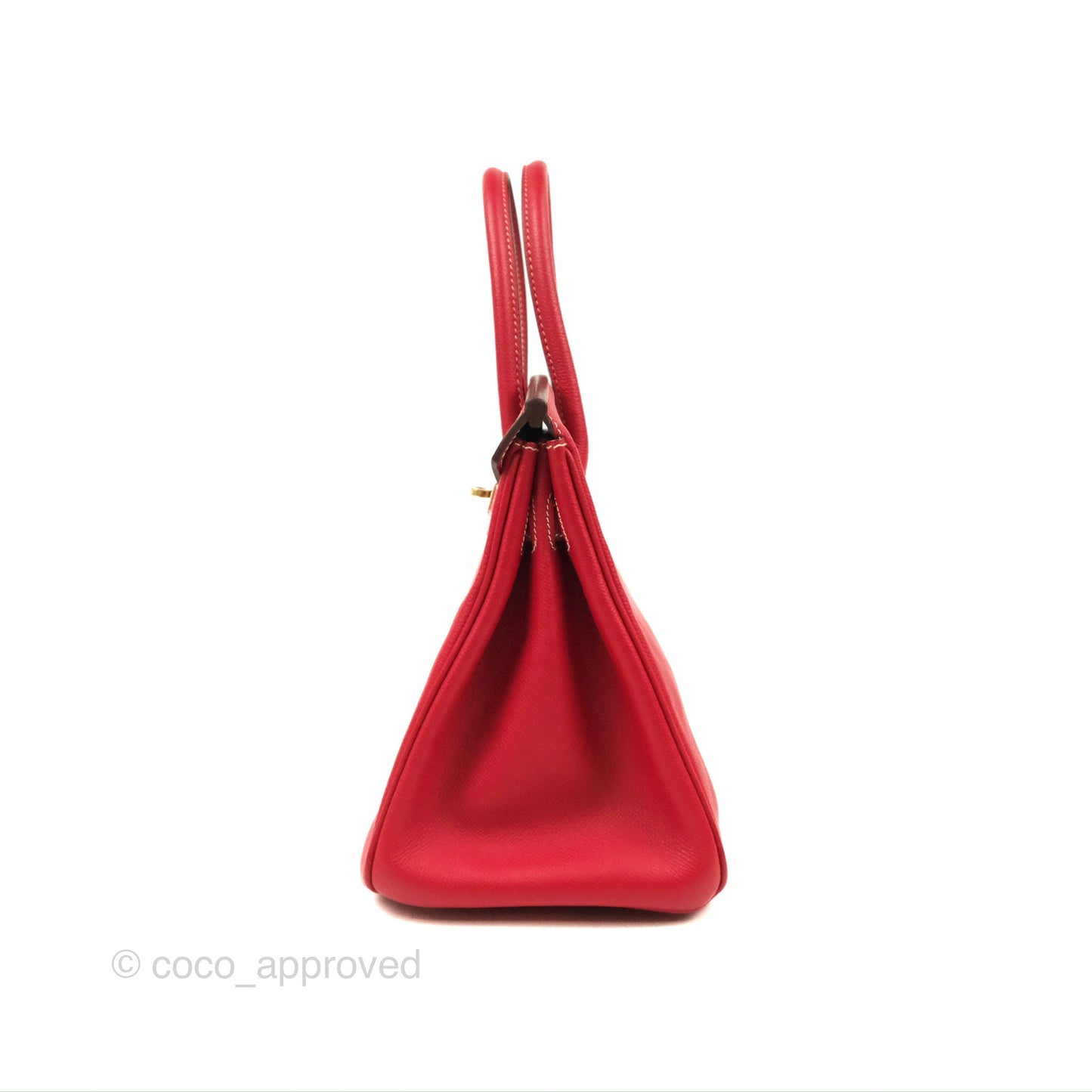 Hermès Candy Birkin 30 Rouge Casque/Blue Thalassa Epsom Permabrass Hardware