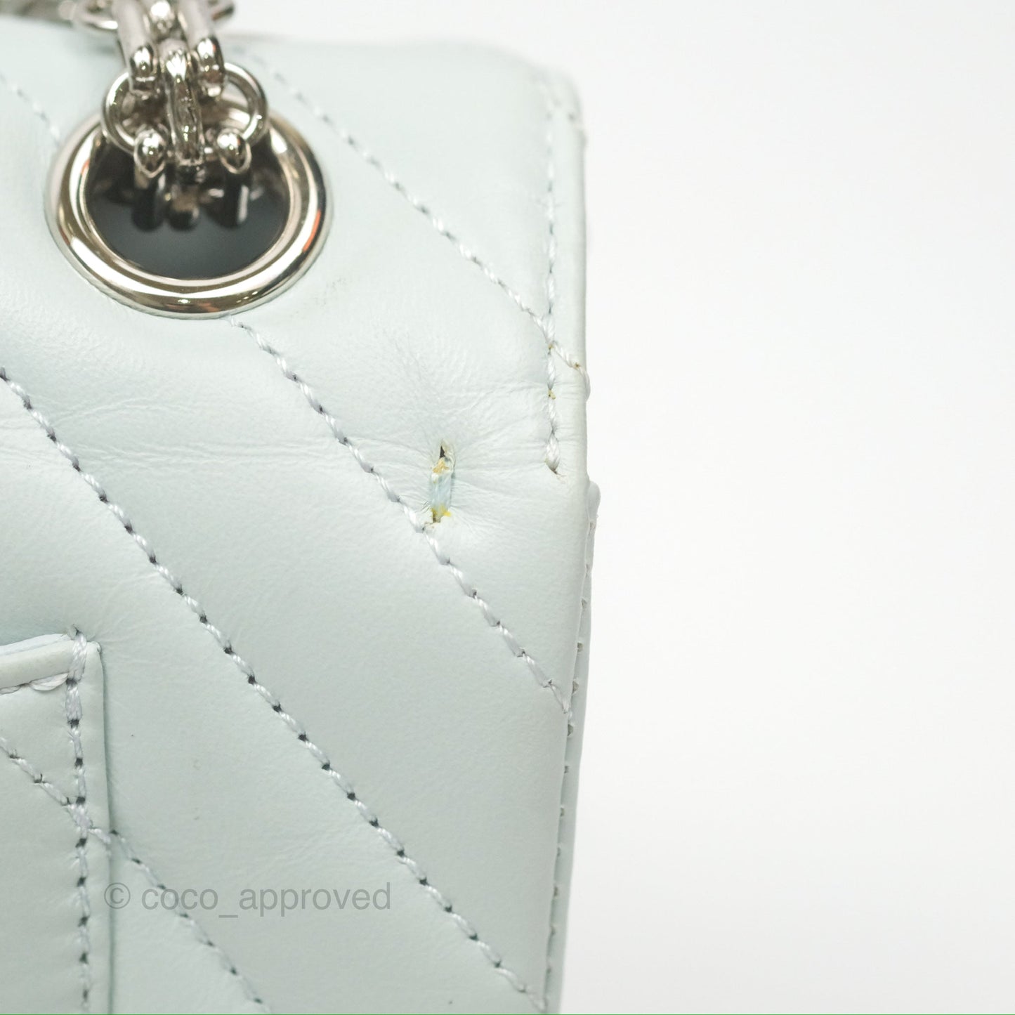 Chanel Mini Reissue 224 Blue Aged Calfskin Silver Hardware