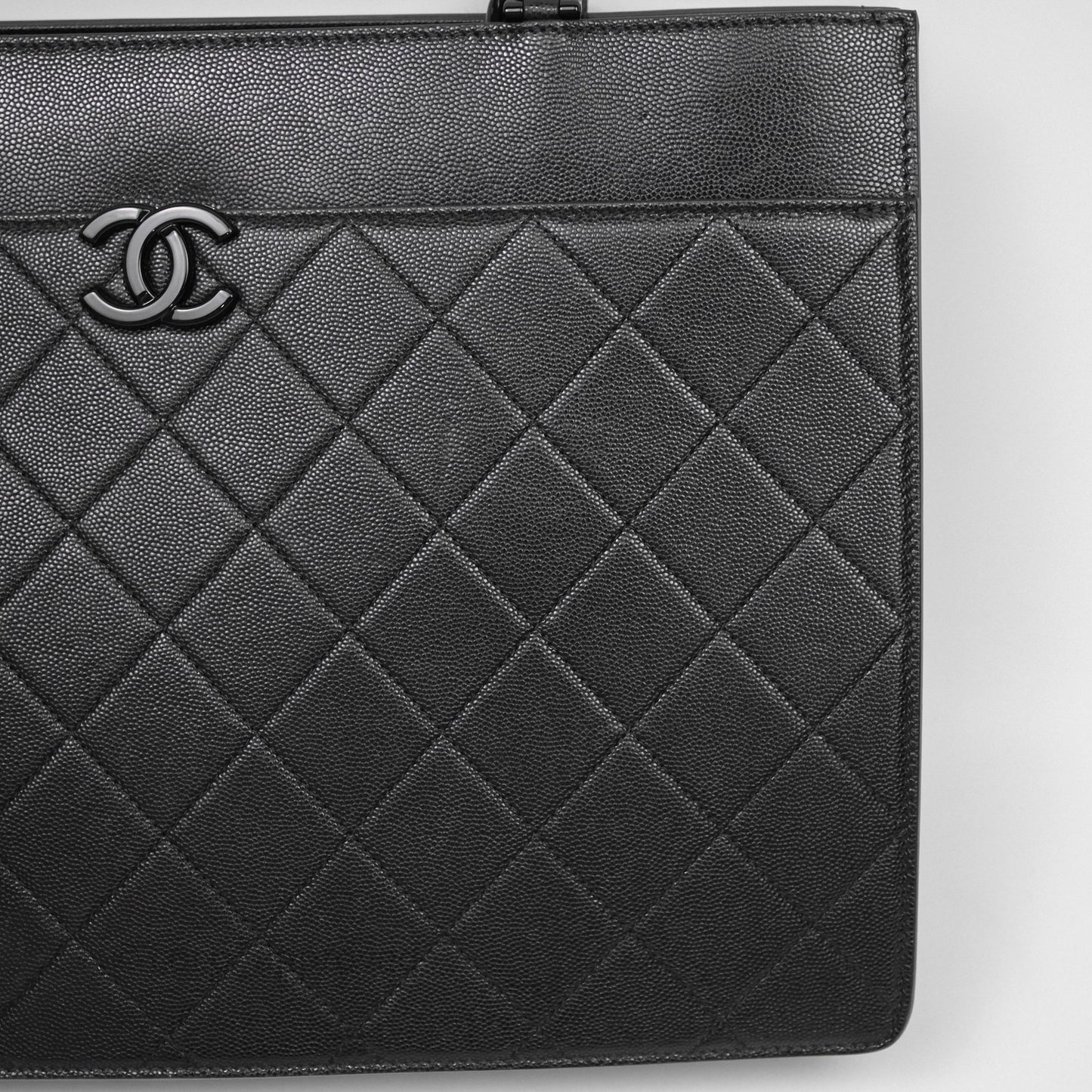 Chanel So Black Quilted Caviar Tote bag
