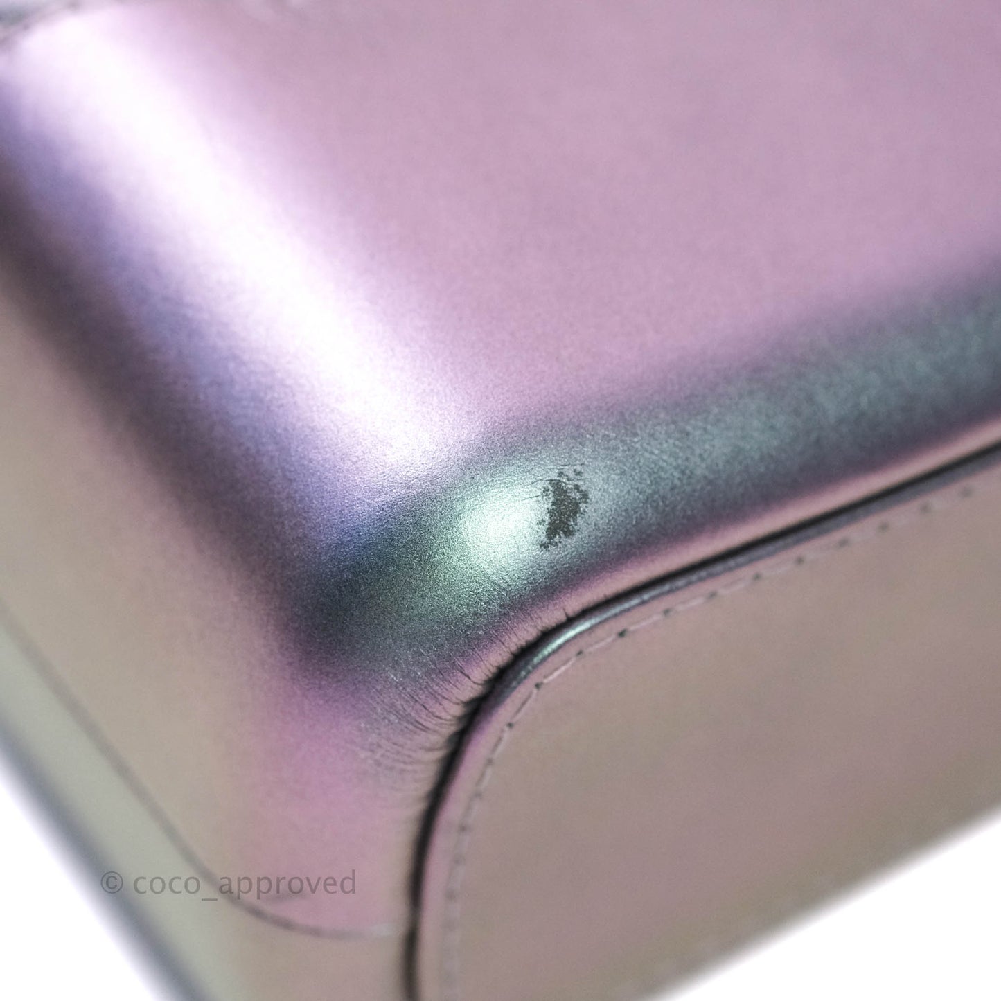 Chanel Medium Gabrielle Metallic Purple Black Aged Calfskin Rainbow Hardware