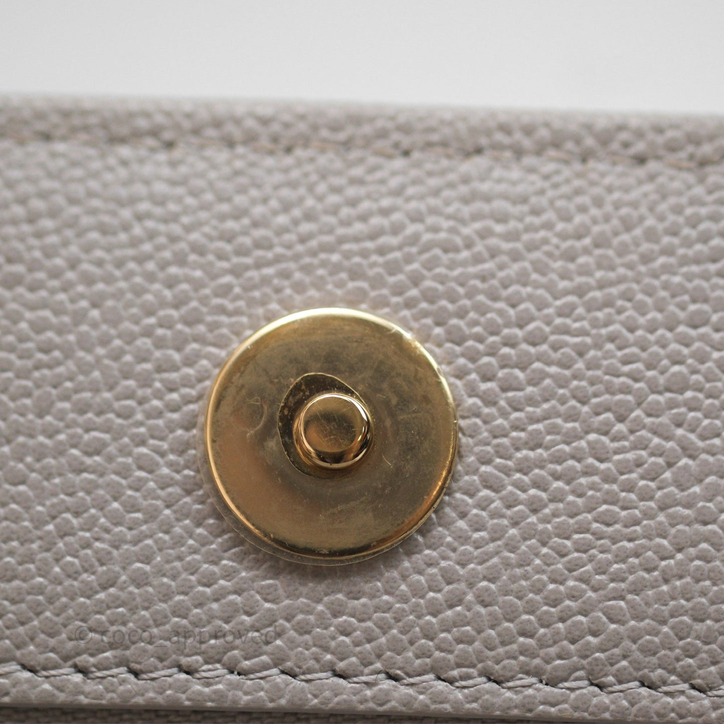Chanel Classic Quilted Wallet on Chain WOC Grey Caviar Gold Hardware