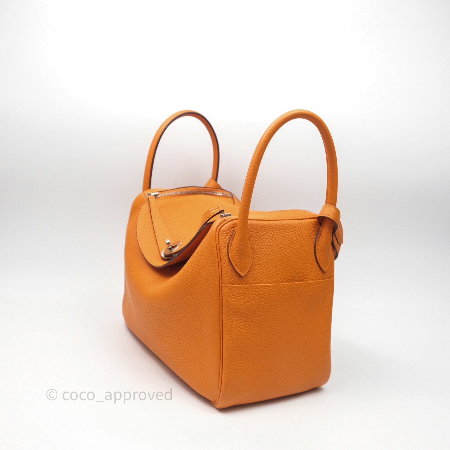 Hermès Lindy 30 Abricot I9 Clemence Palladium Hardware
