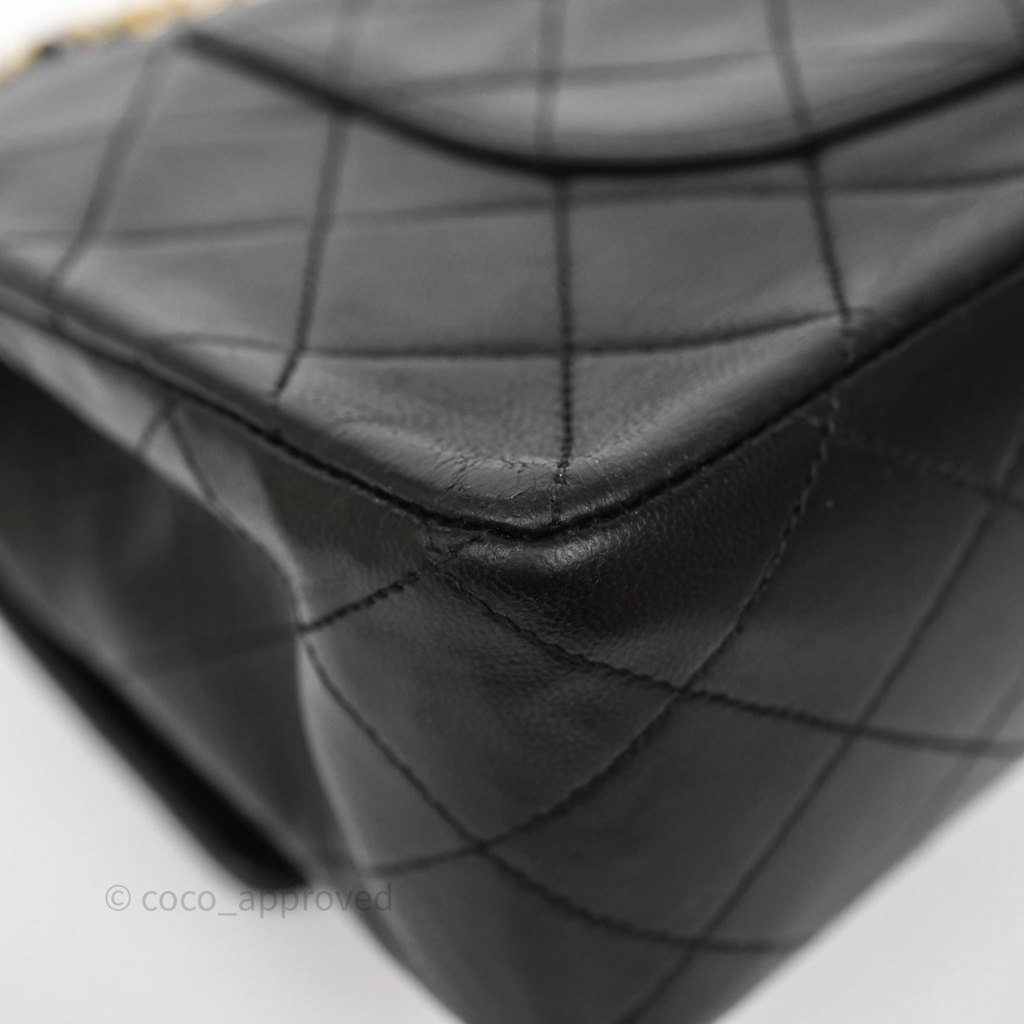 Chanel Vintage Medium Classic Flap Black Lambskin 24K Gold Hardware