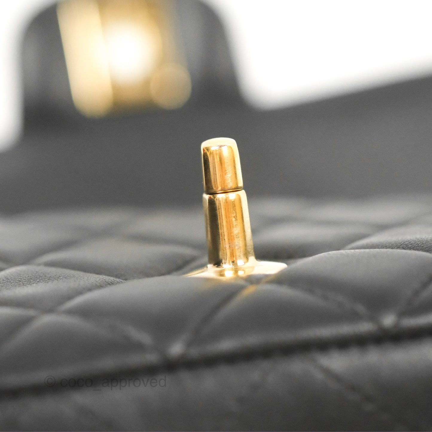 Chanel Quilted Mini Rectangular Flap Black Lambskin Gold Hardware