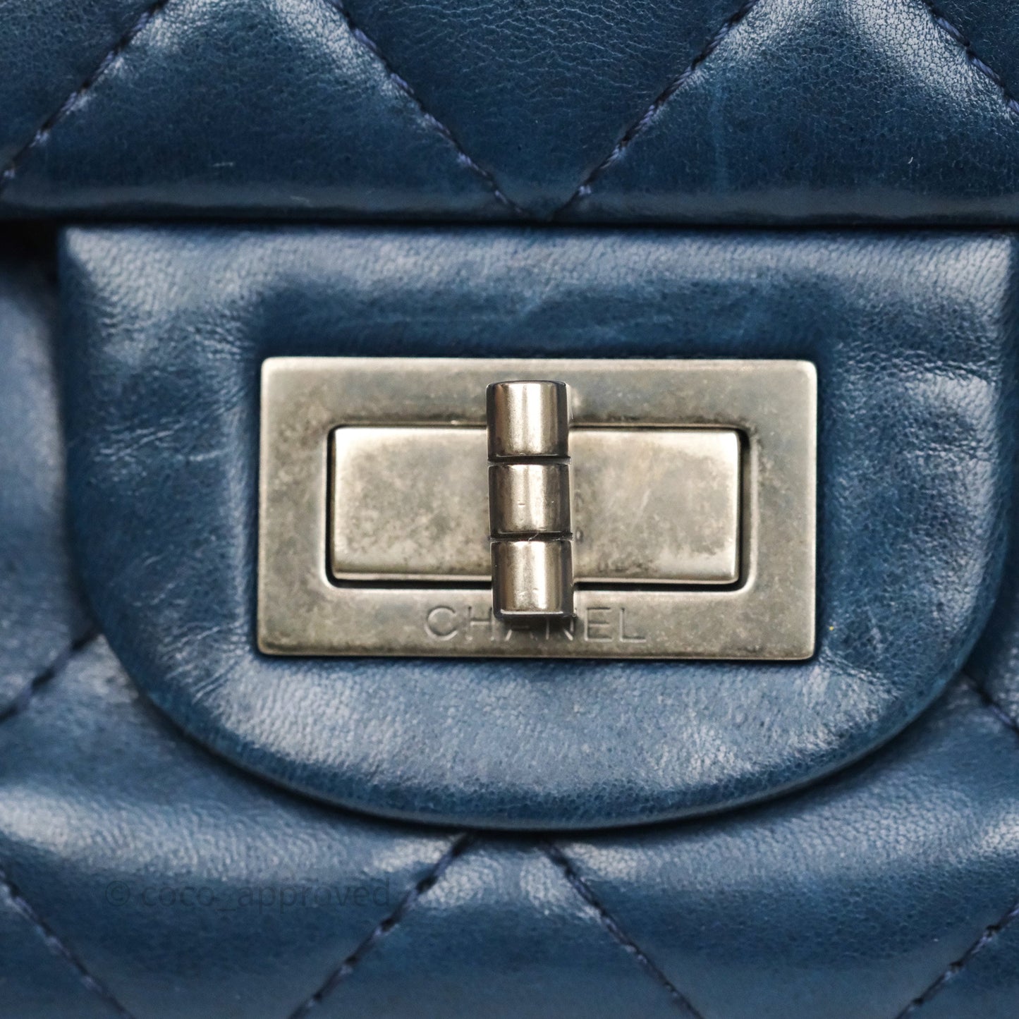 Chanel Reissue 227 Quilted Navy Lambskin Ruthenium Hardware
