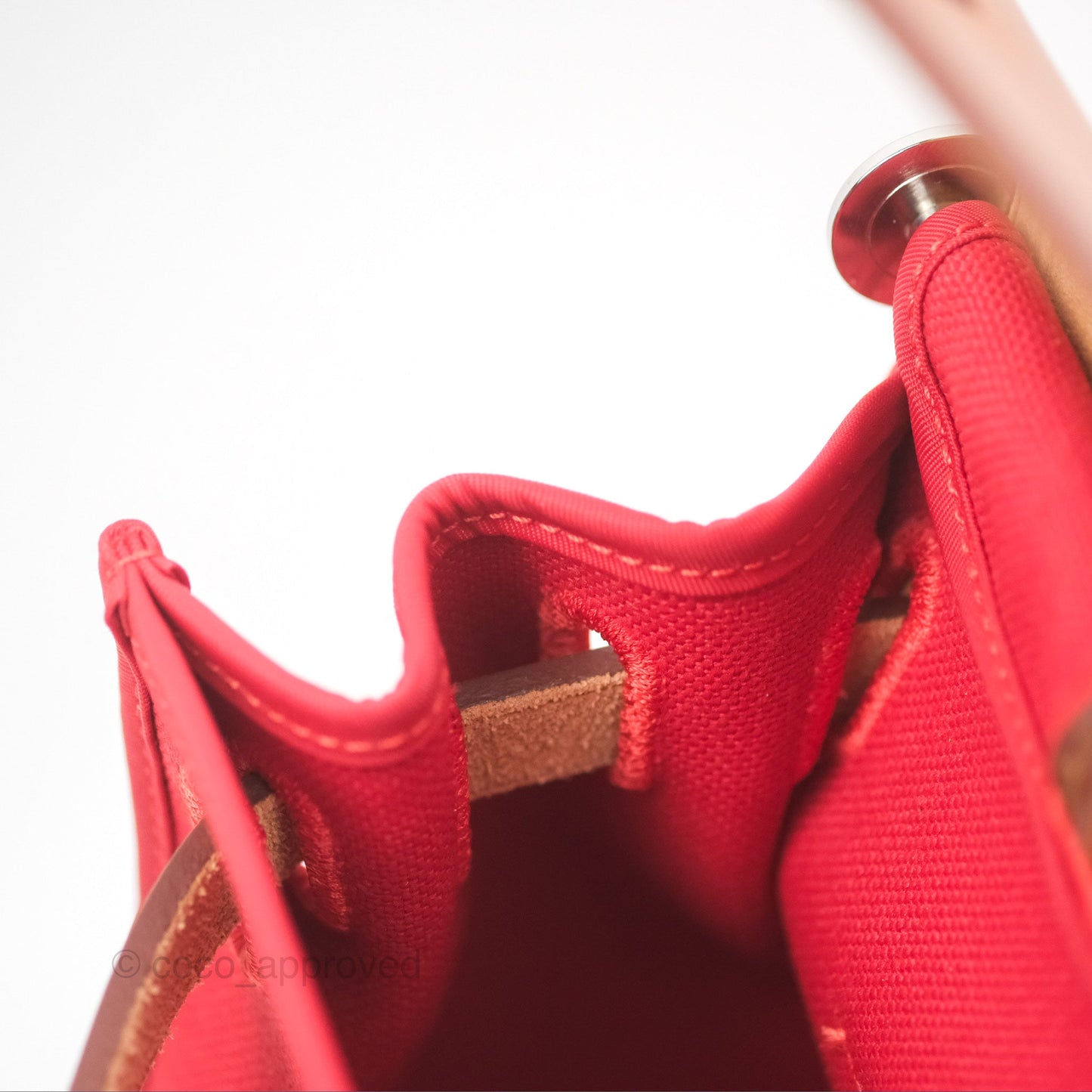 Hermès Herbag Zip 31 Rouge Tomate S5/ Naturel 27 Canvas Palladium Hardware