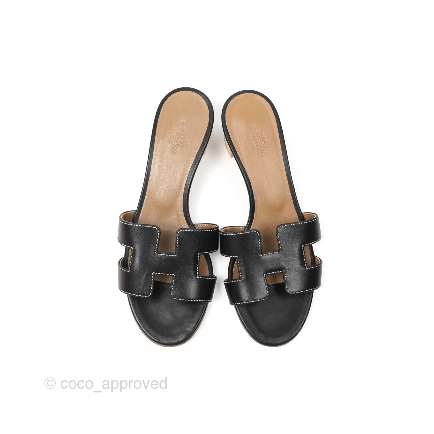 Hermès Oasis Black Sandals Size 35.5
