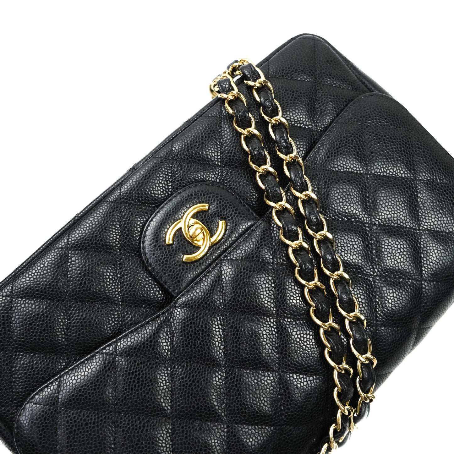 Chanel Jumbo Double Flap Black Caviar Gold Hardware⁣⁣
