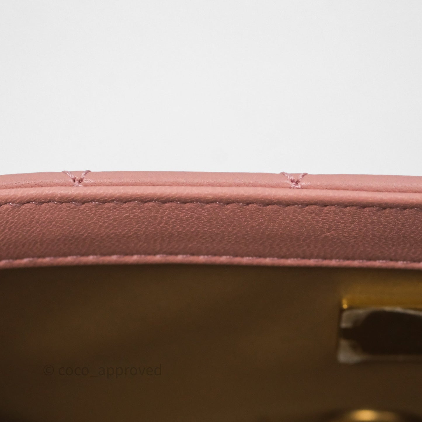 Chanel Mini Rectangular Pearl Crush Dusty Pink Lambskin Aged Gold Hardware