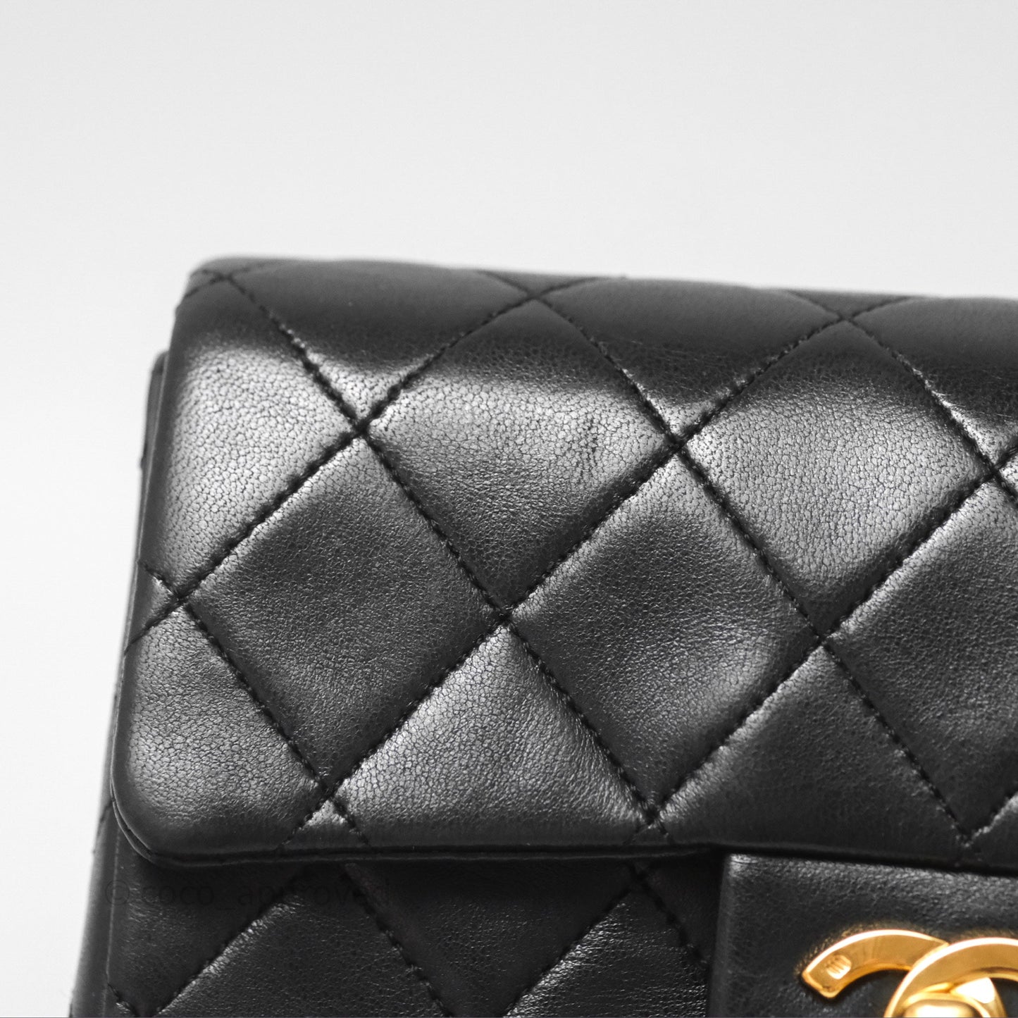 Chanel Vintage Mini Square Black Lambskin 24K Gold Hardware