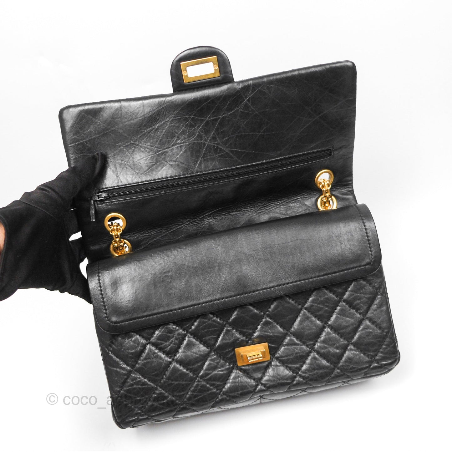 Chanel Reissue 226 Flap Quilted Calfskin Black Gold Hardware
