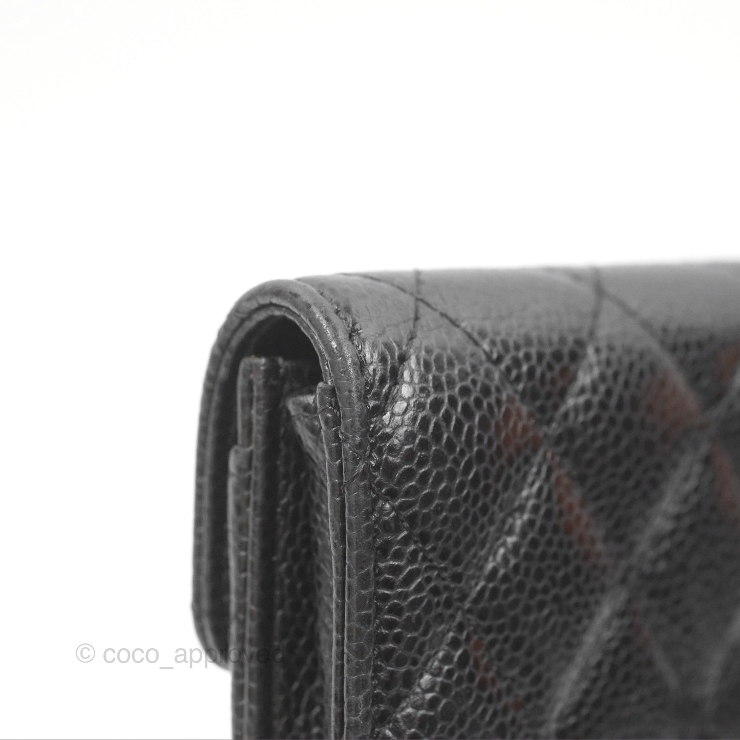 Chanel Classic Quilted Flap Card Holder Black Caviar Gold Hardware