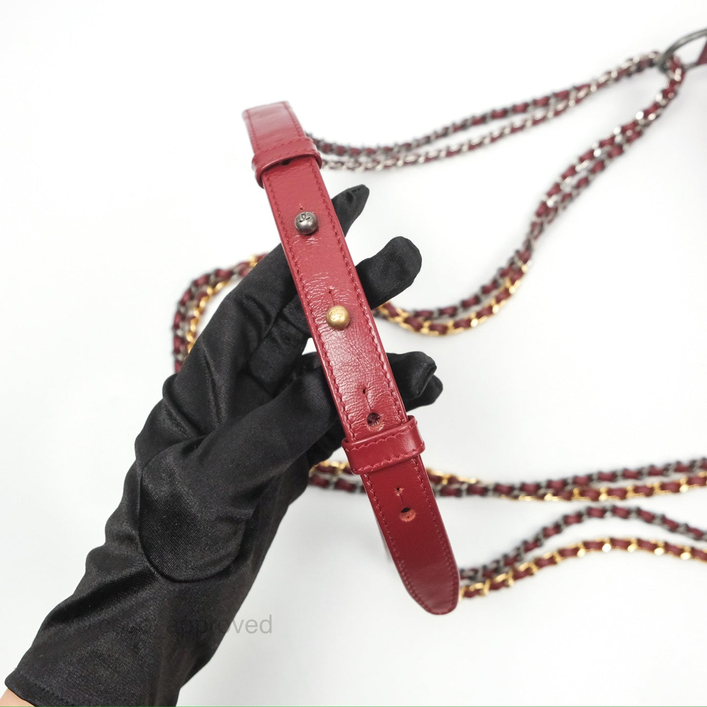 Chanel Small Gabrielle Hobo Quilted Red Velvet Aged Calfskin