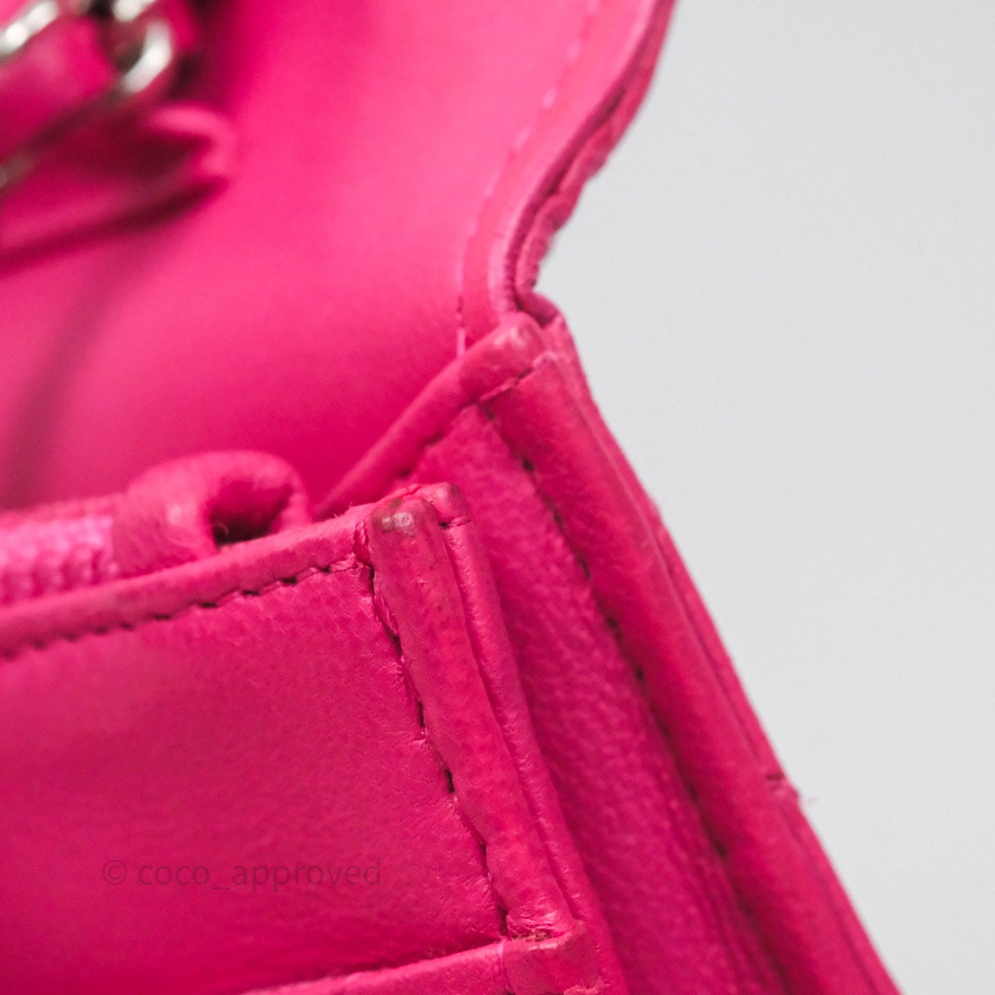 Chanel Quilted Wallet on Chain WOC Pink Lambskin Silver Hardware