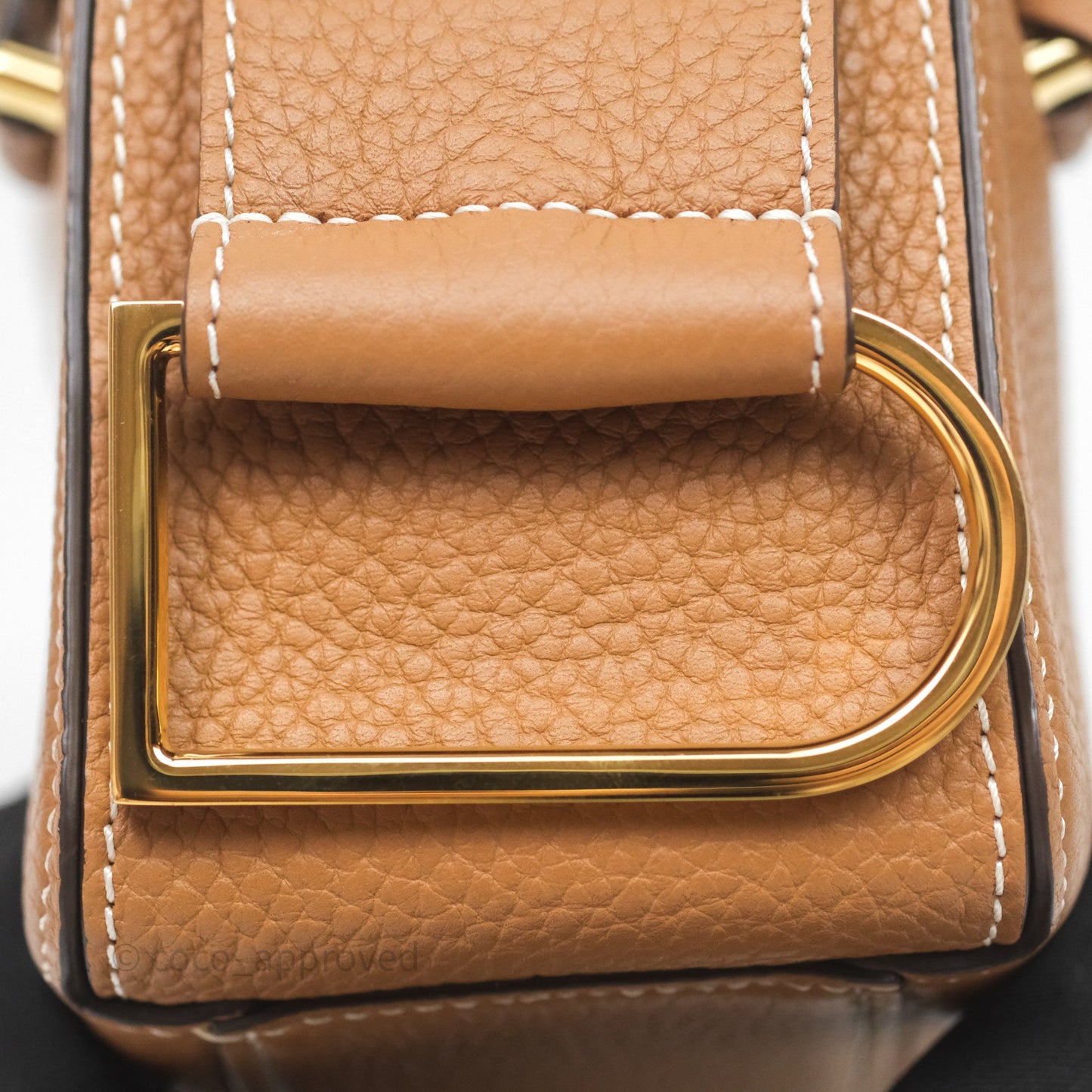 Delvaux Cool Box Nano Taurillon Soft Grained Calfskin Vegetal Ivory Gold Hardware