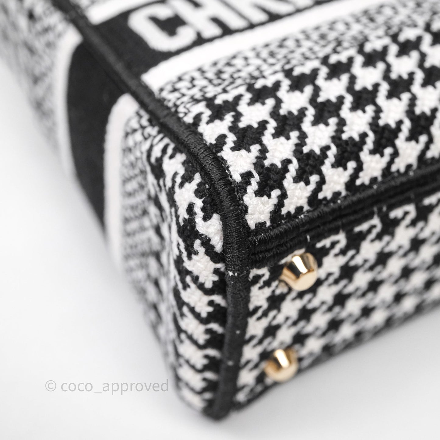 Christian Dior Mini Lady D-Lite Bag Black White Houndstooth