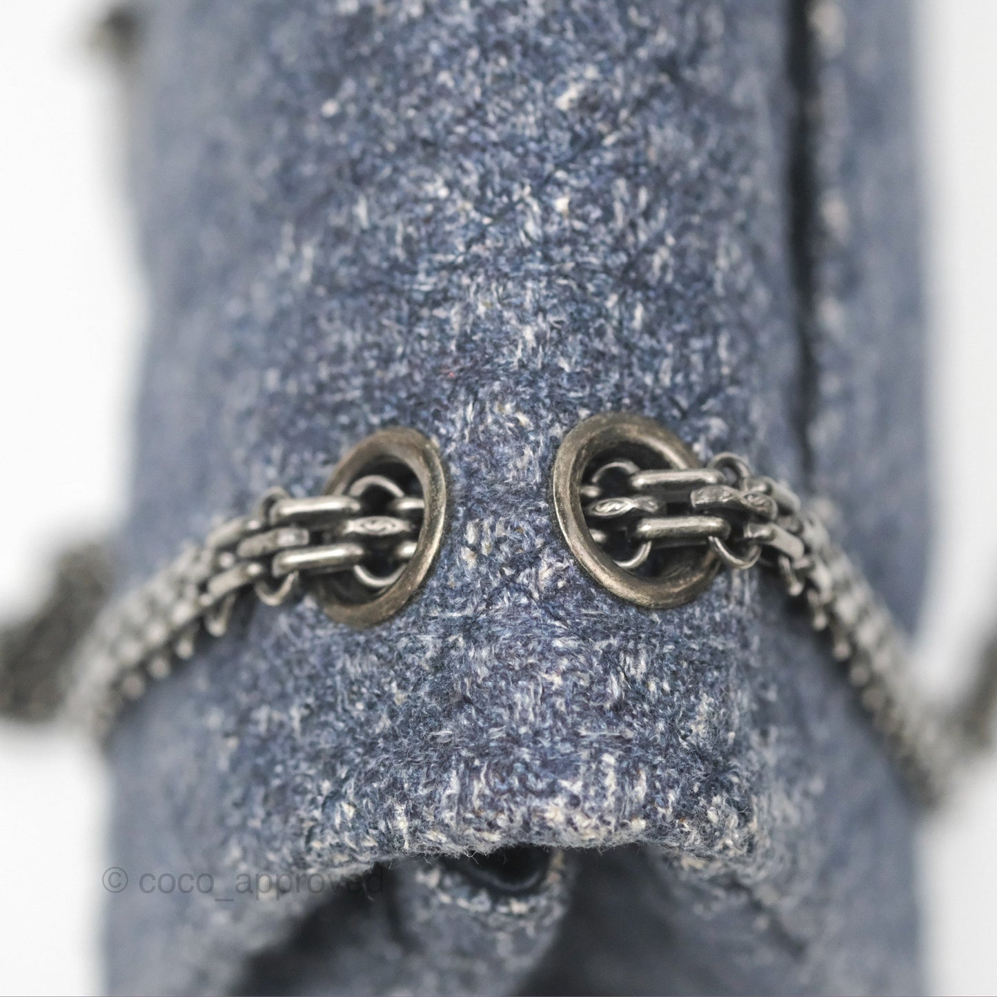 Chanel Reissue 226 Quilted Navy Tweed Ruthenium Hardware
