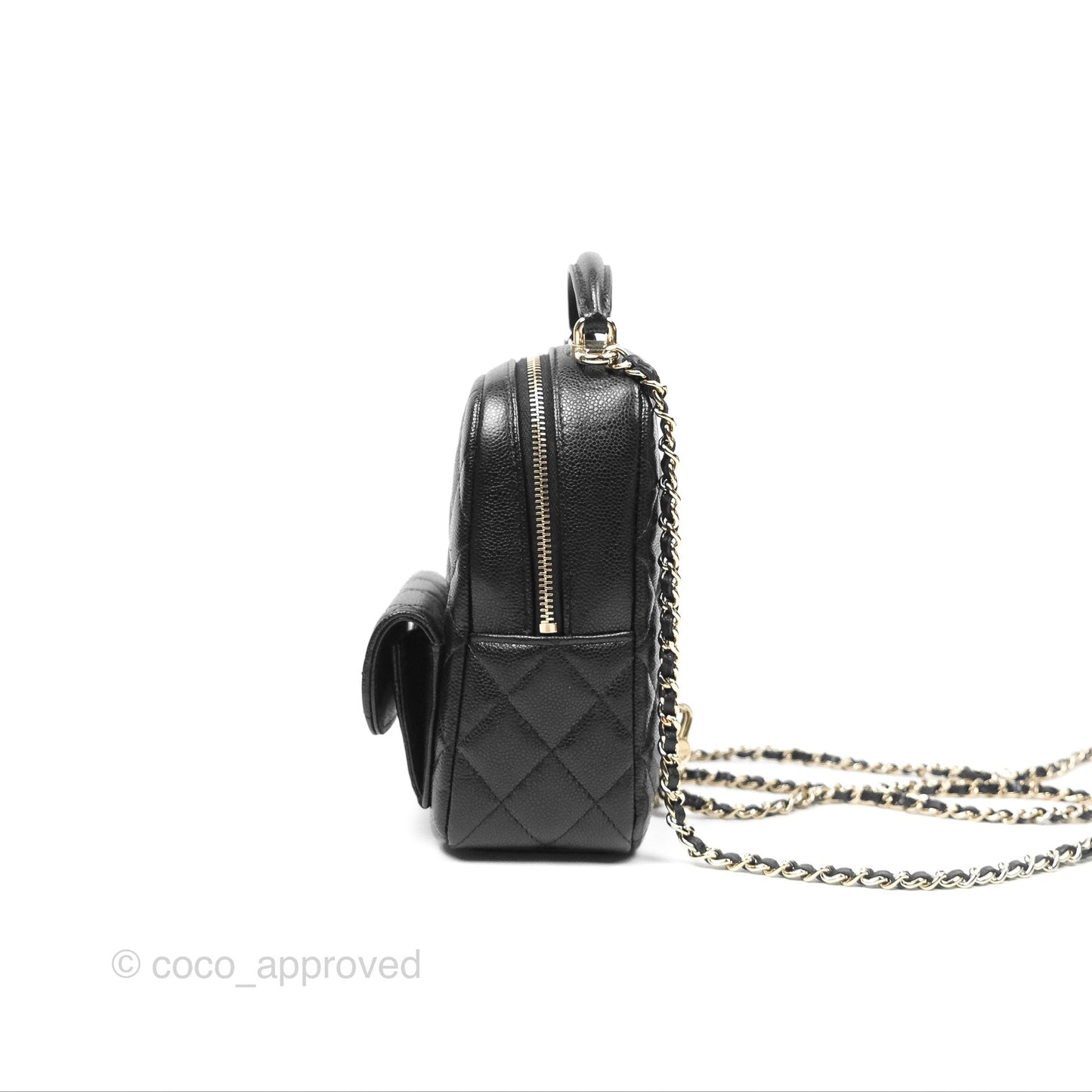 Chanel Classic Mini Backpack Black Caviar Gold Hardware