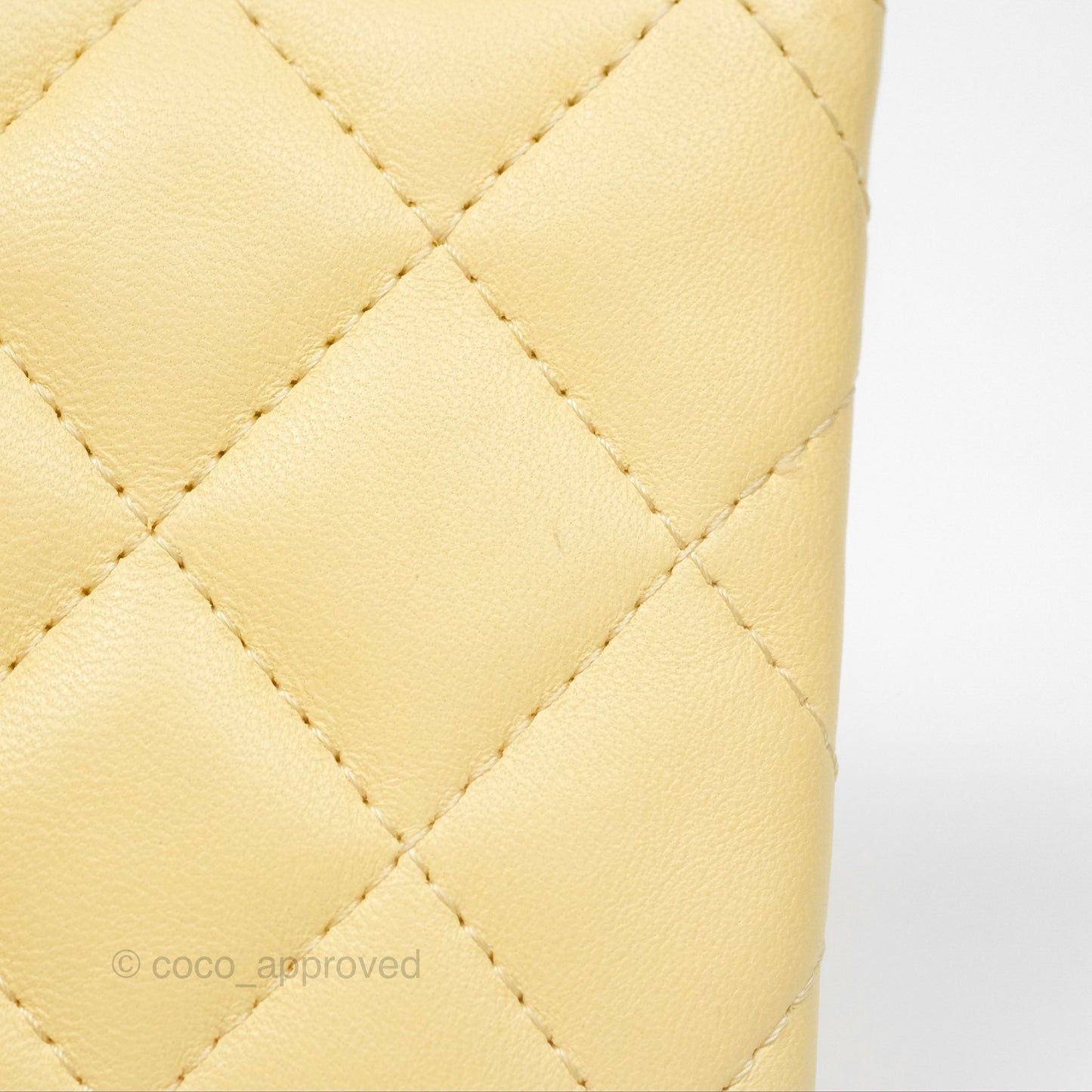 Chanel Quilted Mini O Case Yellow Lambskin Gold Hardware