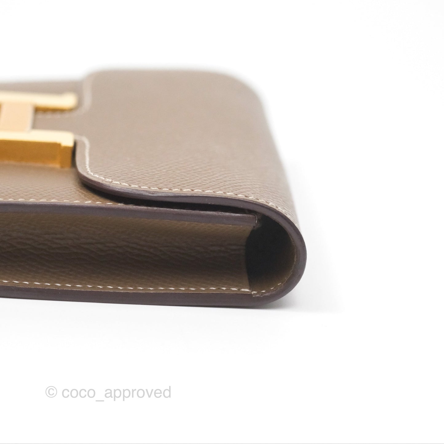 Hermès Constance Slim Wallet Etoupe Epsom Gold Hardware