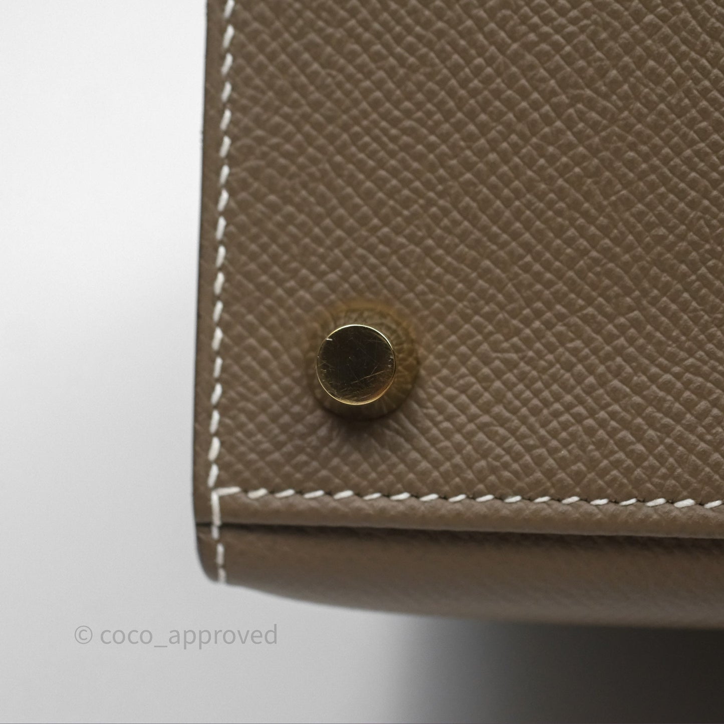 Hermès Kelly 25 Sellier Etoupe Epsom Gold Hardware
