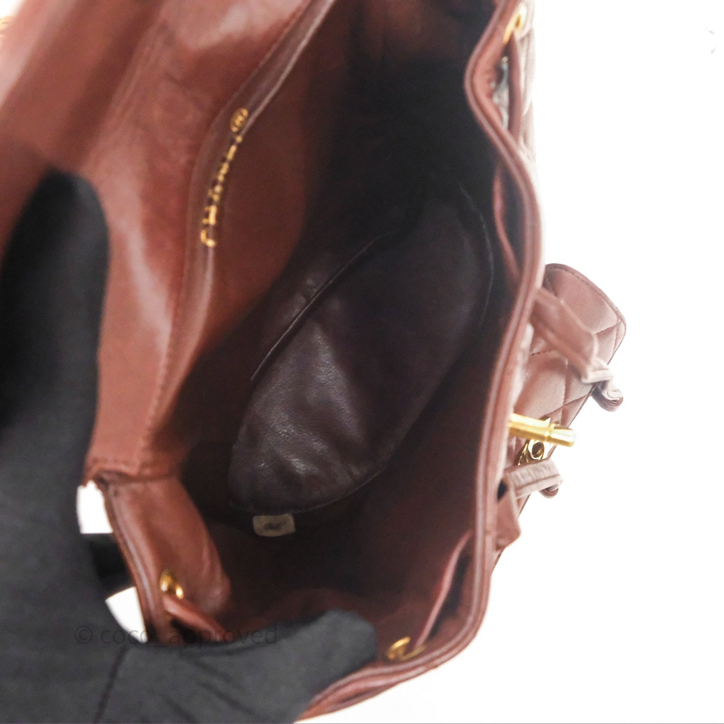 Chanel Vintage CC Duma Backpack Brown Lambskin 24K Gold Hardware